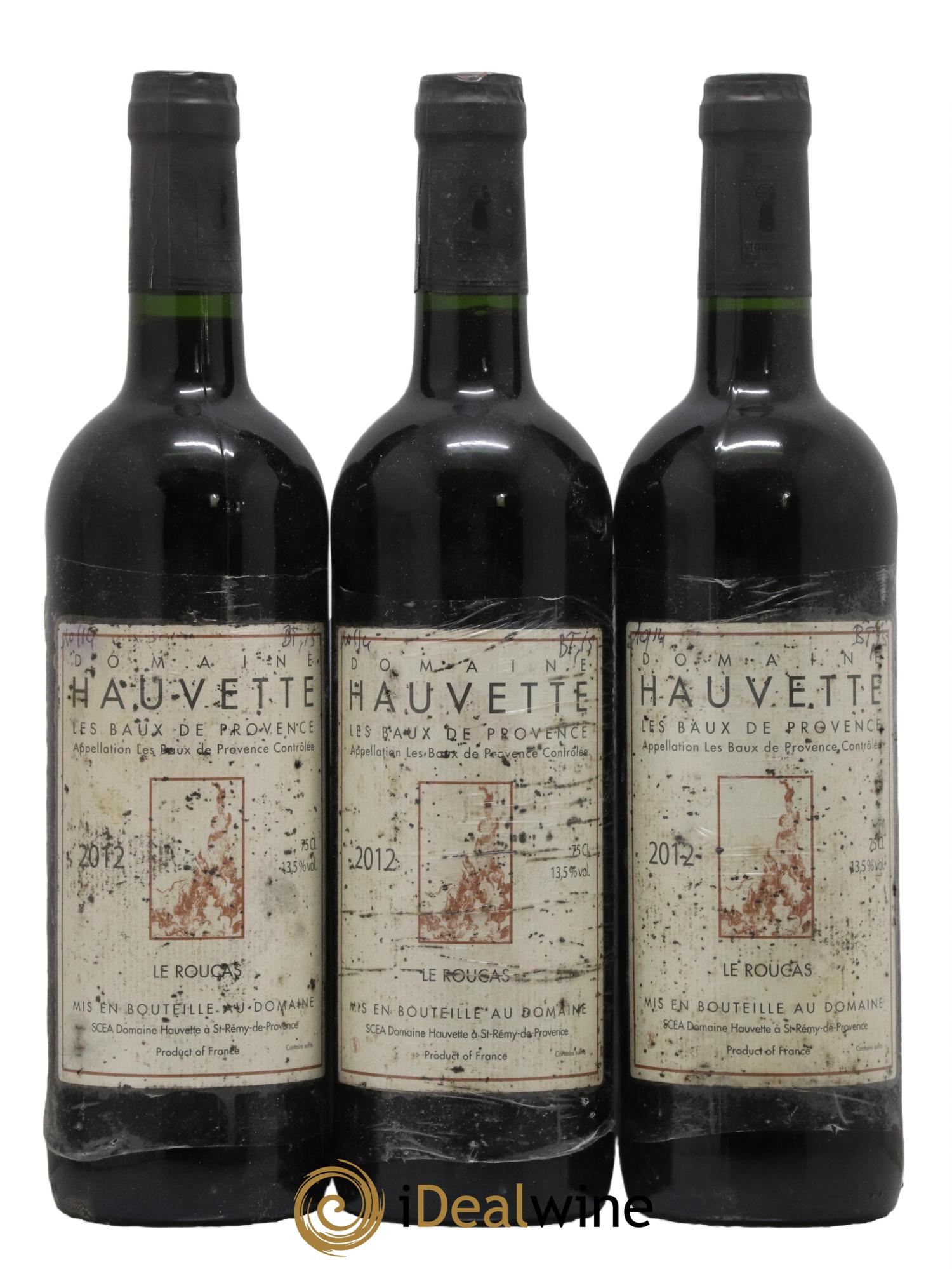 Alpilles (anciennement Baux de Provence) Le Roucas Hauvette (Domaine) 2012 - Lot de 3 bouteilles - 0
