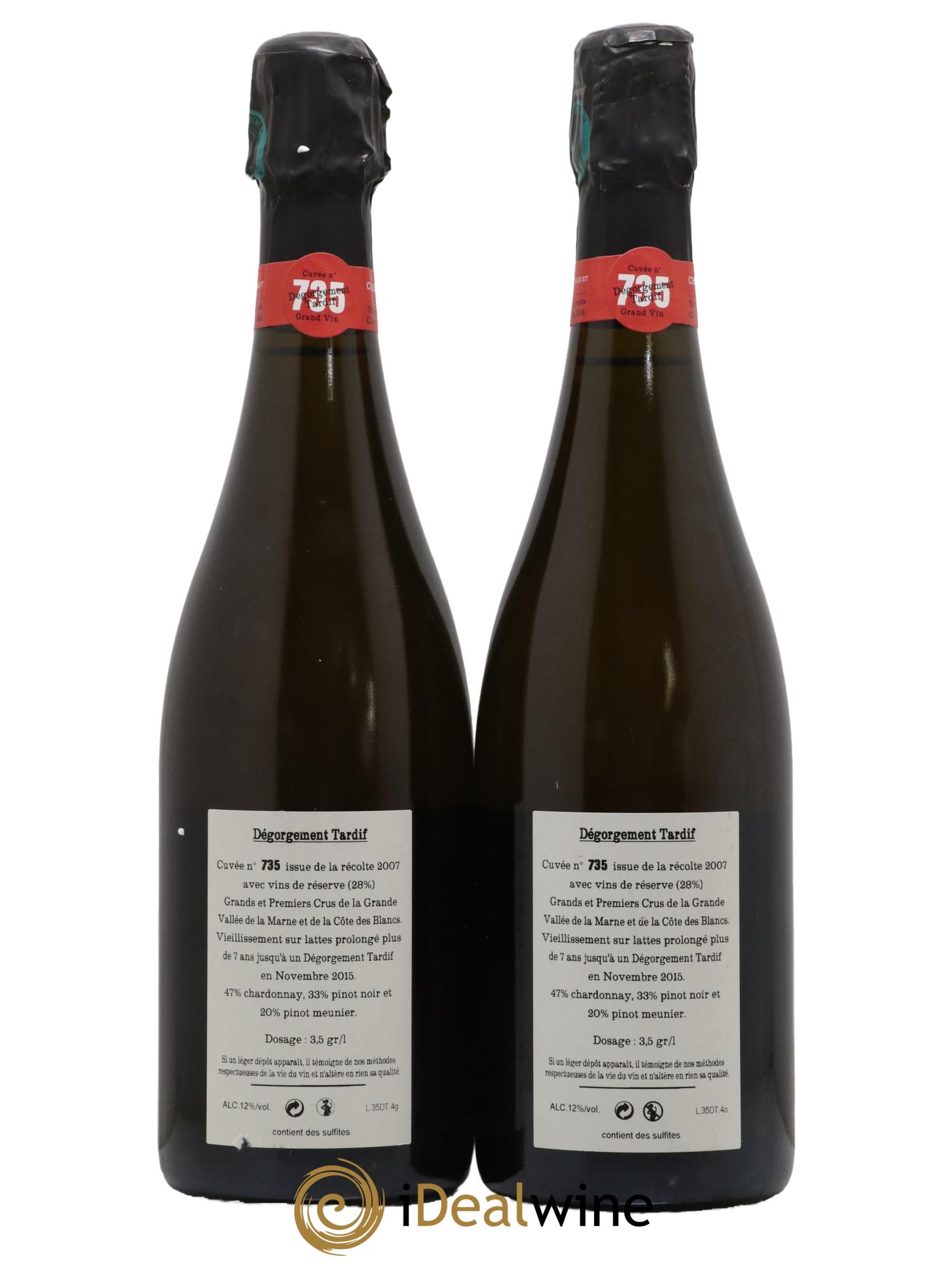 Cuvée 735 DT (Dégorgement Tardif) Extra-Brut Jacquesson - Lotto di 2 bottiglie - 1
