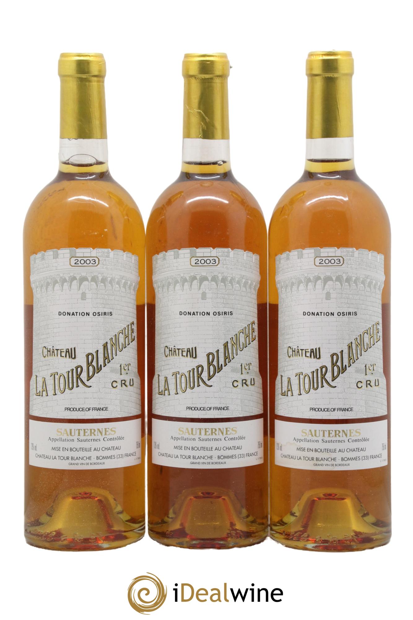 Château la Tour Blanche 1er Grand Cru Classé 2003 - Lot of 3 bottles - 0
