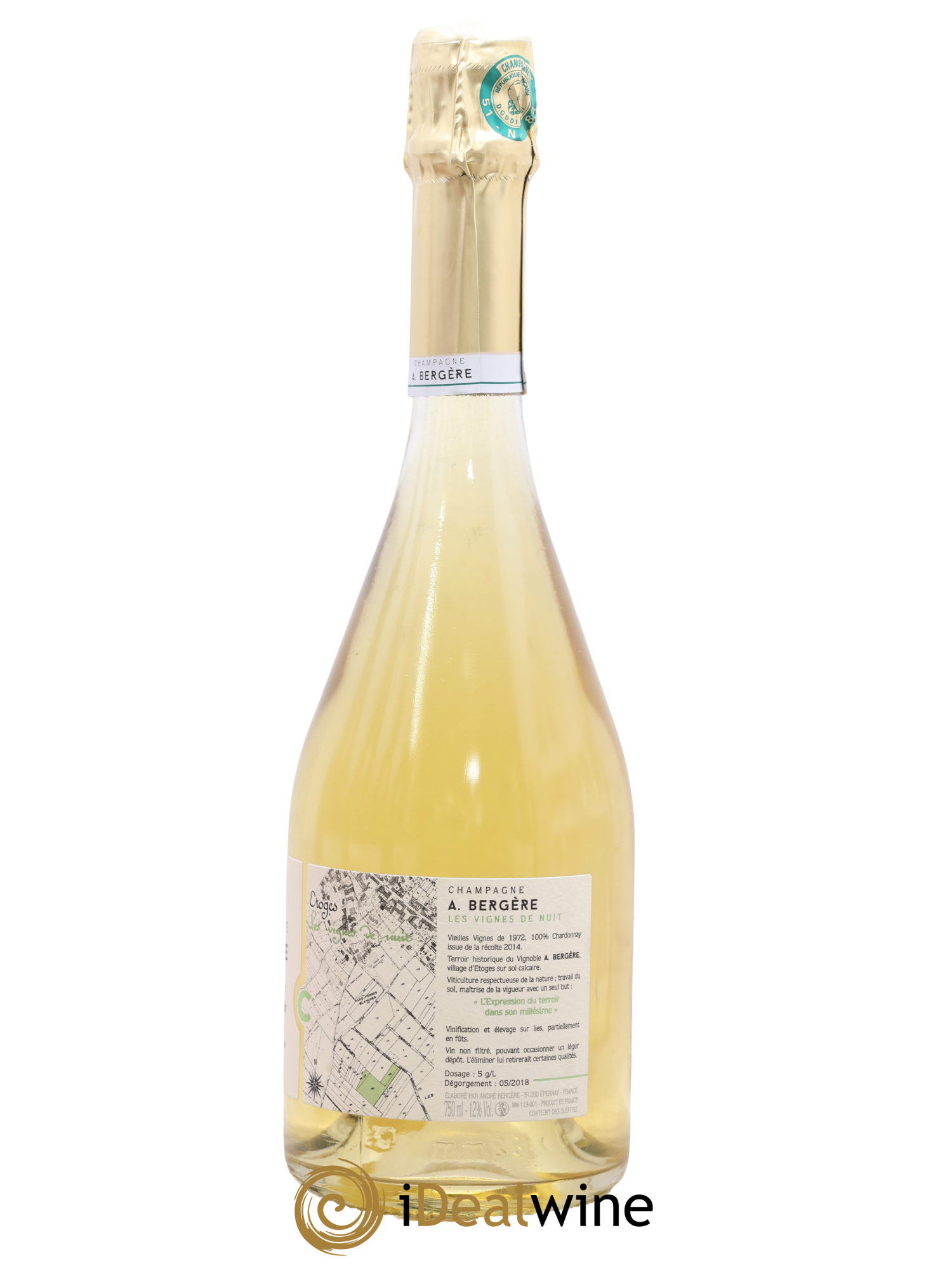 Champagne Vignes de nuits Blanc de blancs A. Bergere 2014 - Lot of 1 bottle - 1