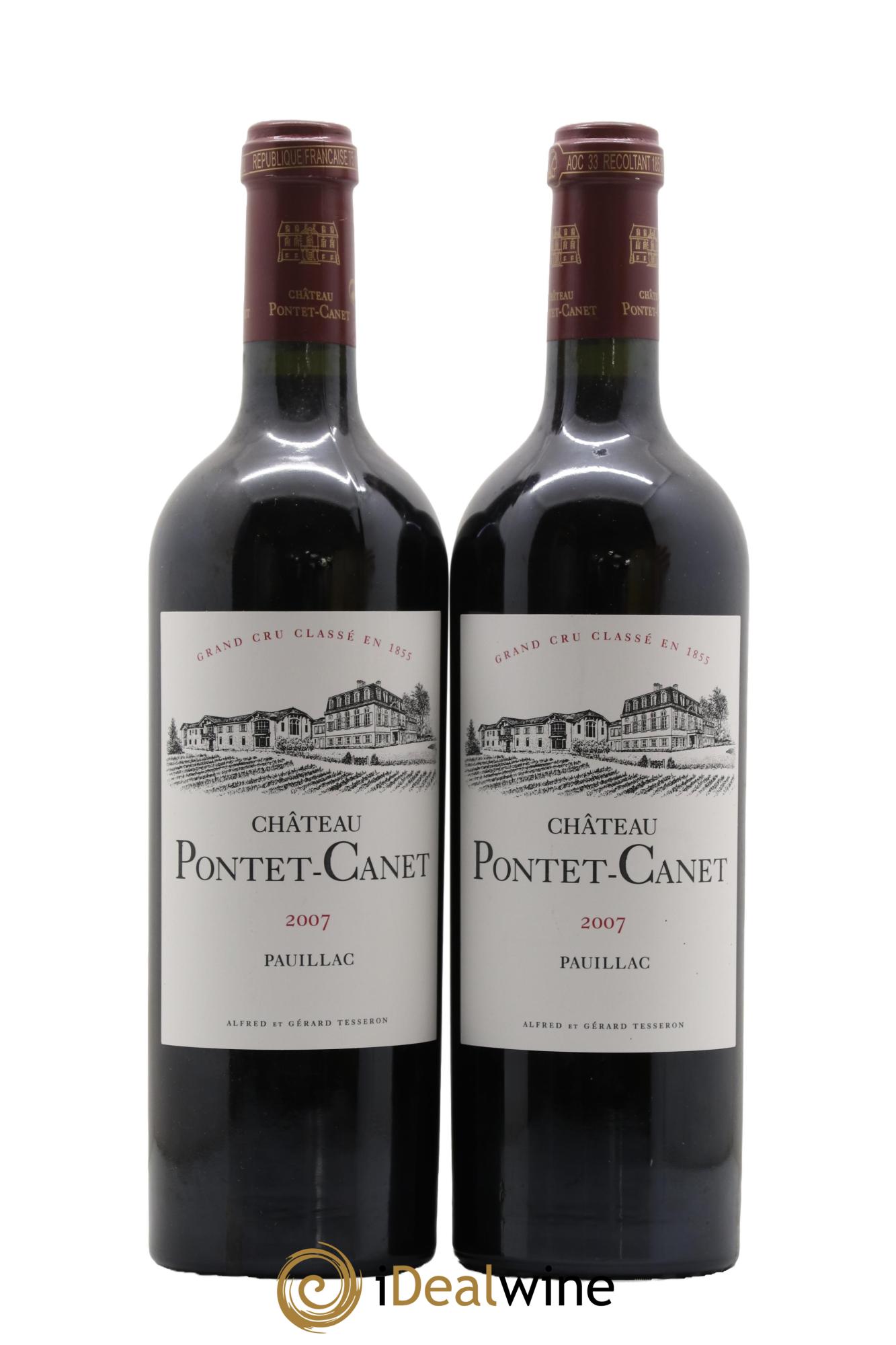 Château Pontet Canet 5ème Grand Cru Classé 2007 - Lot de 2 bouteilles - 0