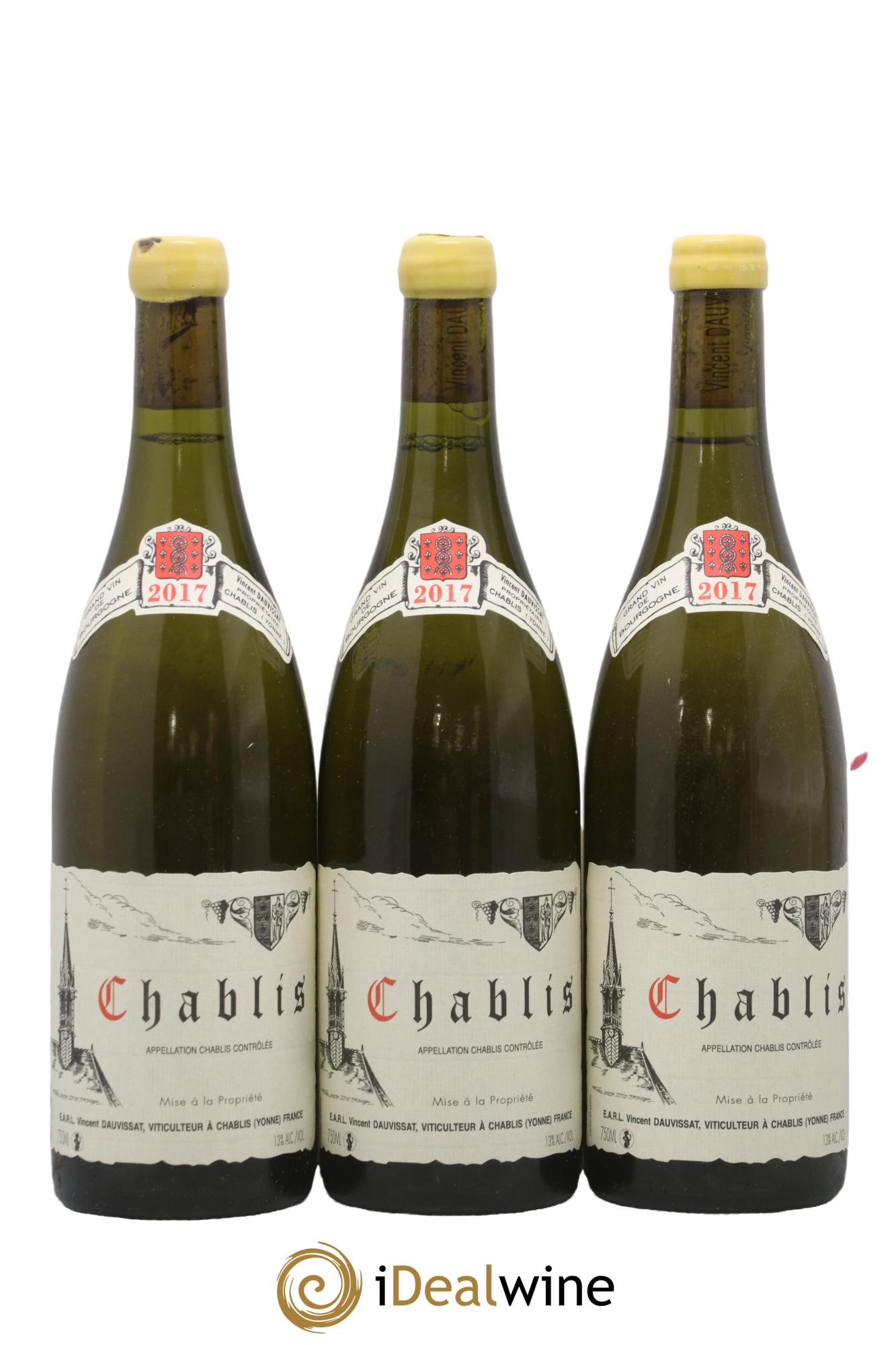 Chablis Vincent Dauvissat (Domaine) 2017 - Lot of 3 bottles - 0