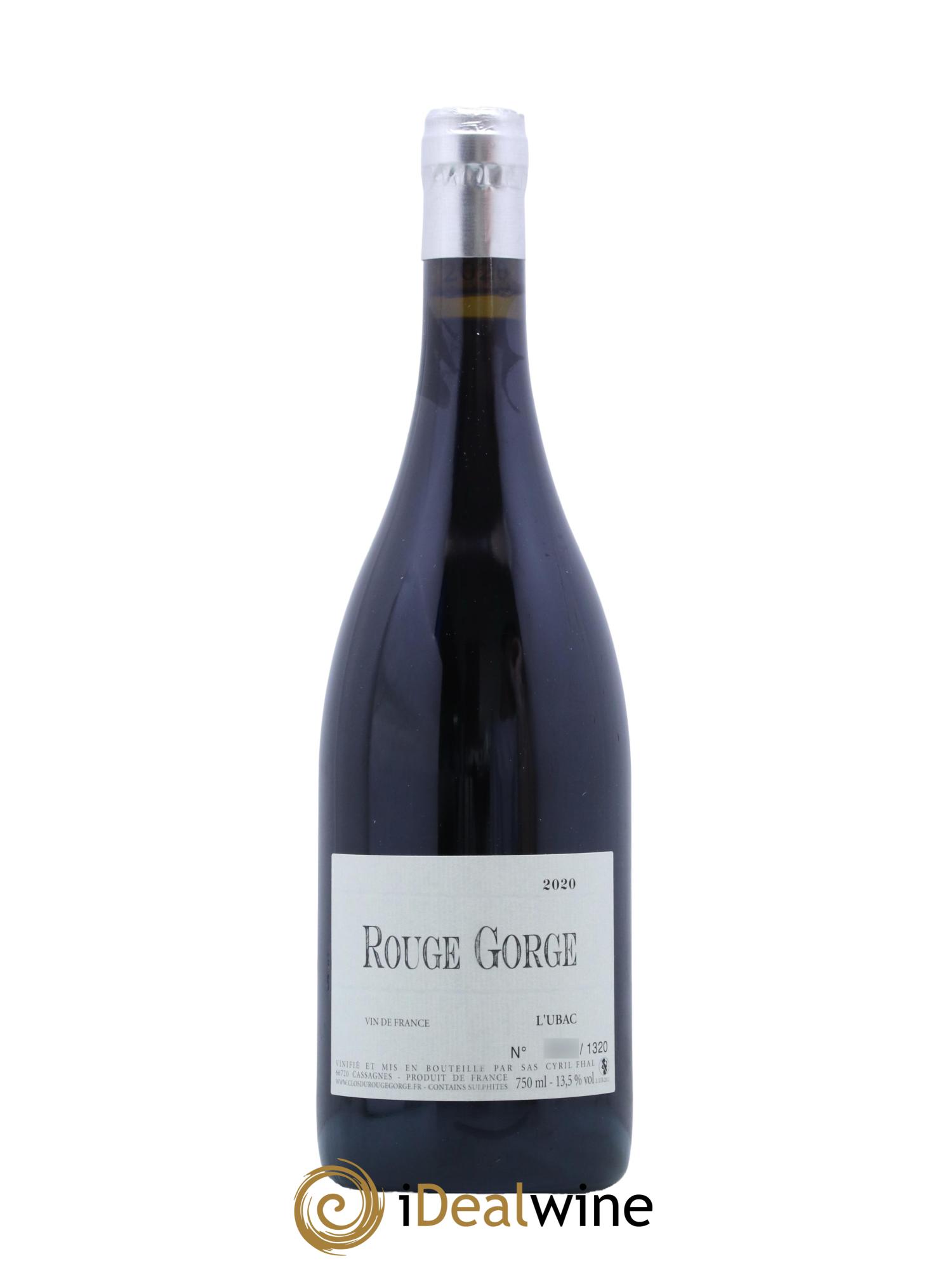 Côtes Catalanes Clos du Rouge Gorge L'Ubac Cyril Fhal 2020 - Lot de 1 bouteille - 0