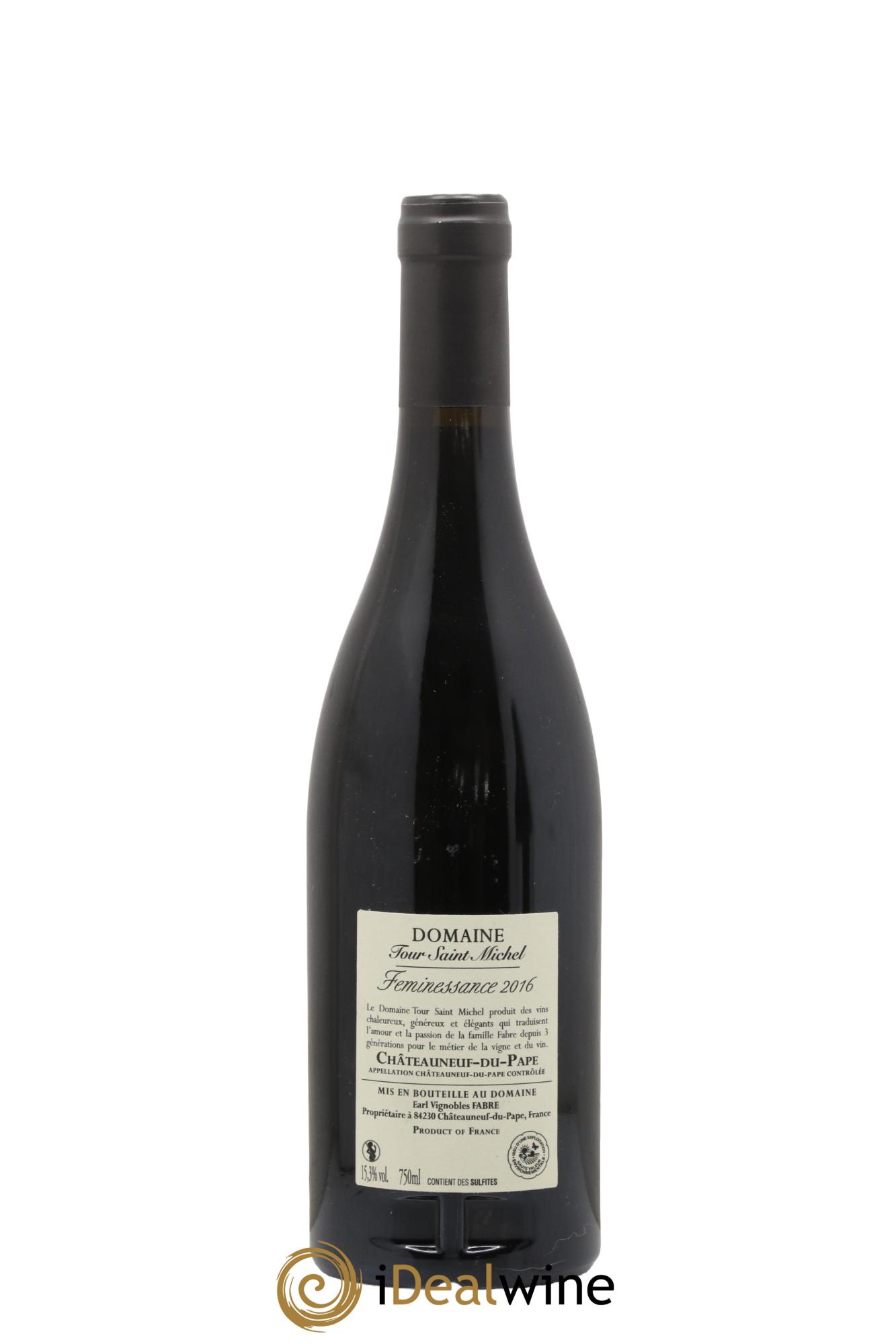 Châteauneuf-du-Pape Feminessance Domaine de la Tour Saint-Michel 2016 - Lot of 1 bottle - 1