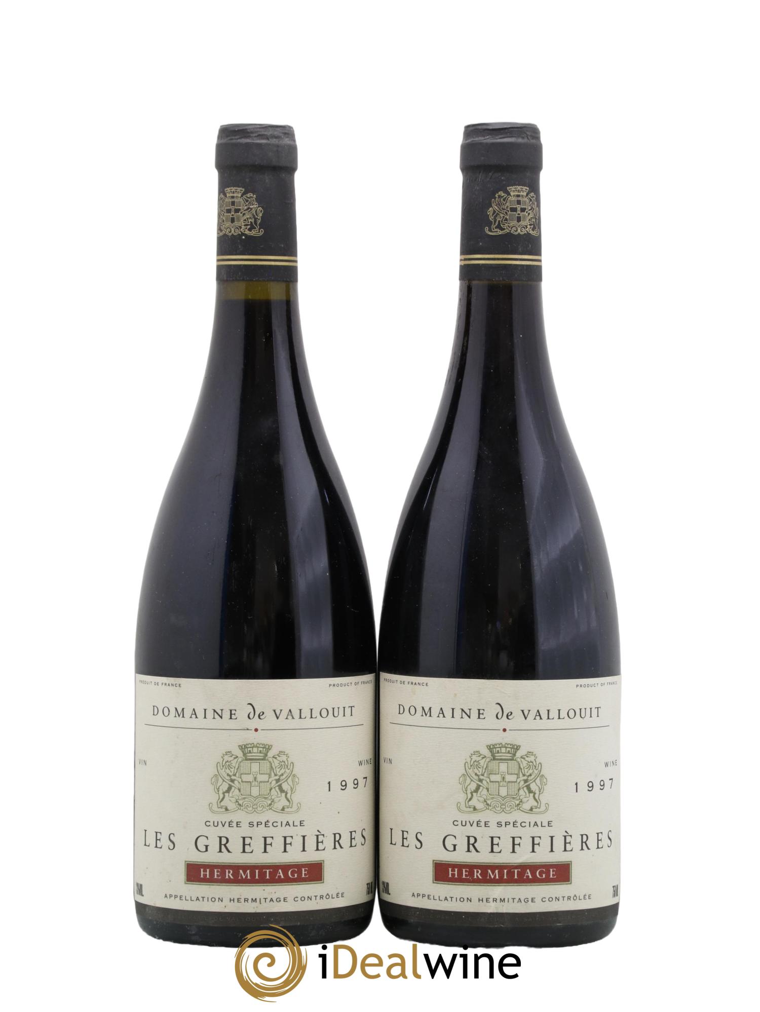 Hermitage Les Greffieres Domaine de Vallouit 1997 - Lot de 2 bouteilles - 0