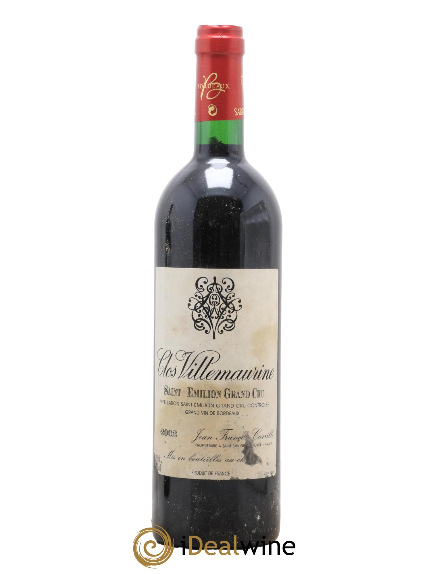 Château Villemaurine Grand Cru Classé 2002 - Lot de 1 bouteille - 0