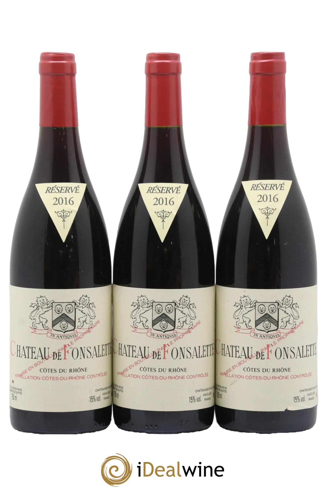 Côtes-du-Rhône Château de Fonsalette Emmanuel Reynaud 2016 - Lot de 3 bouteilles - 0