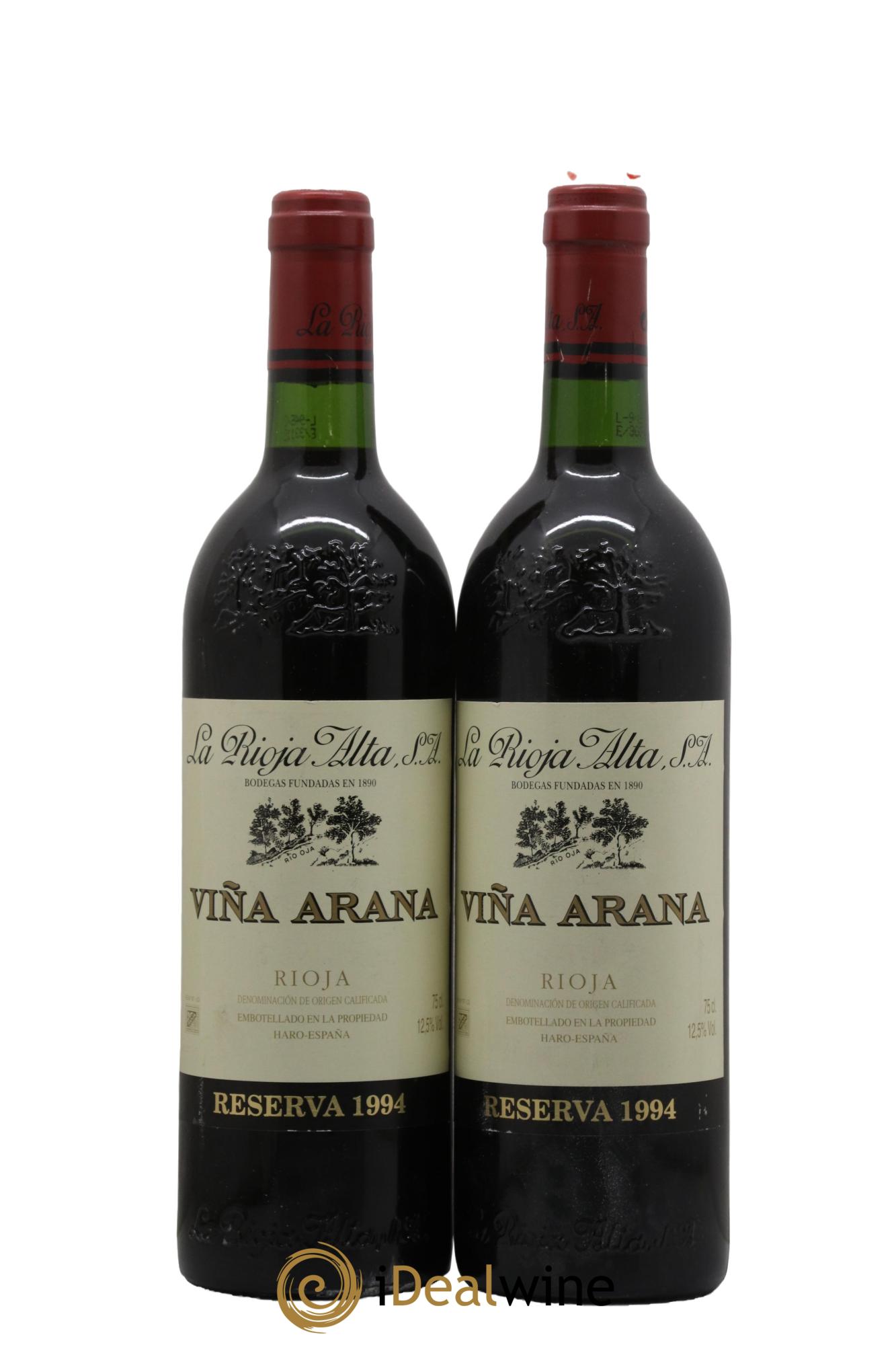 Rioja DOCa Vina Arana Reserva La Rioja Alta 1994 - Lot of 2 bottles - 0