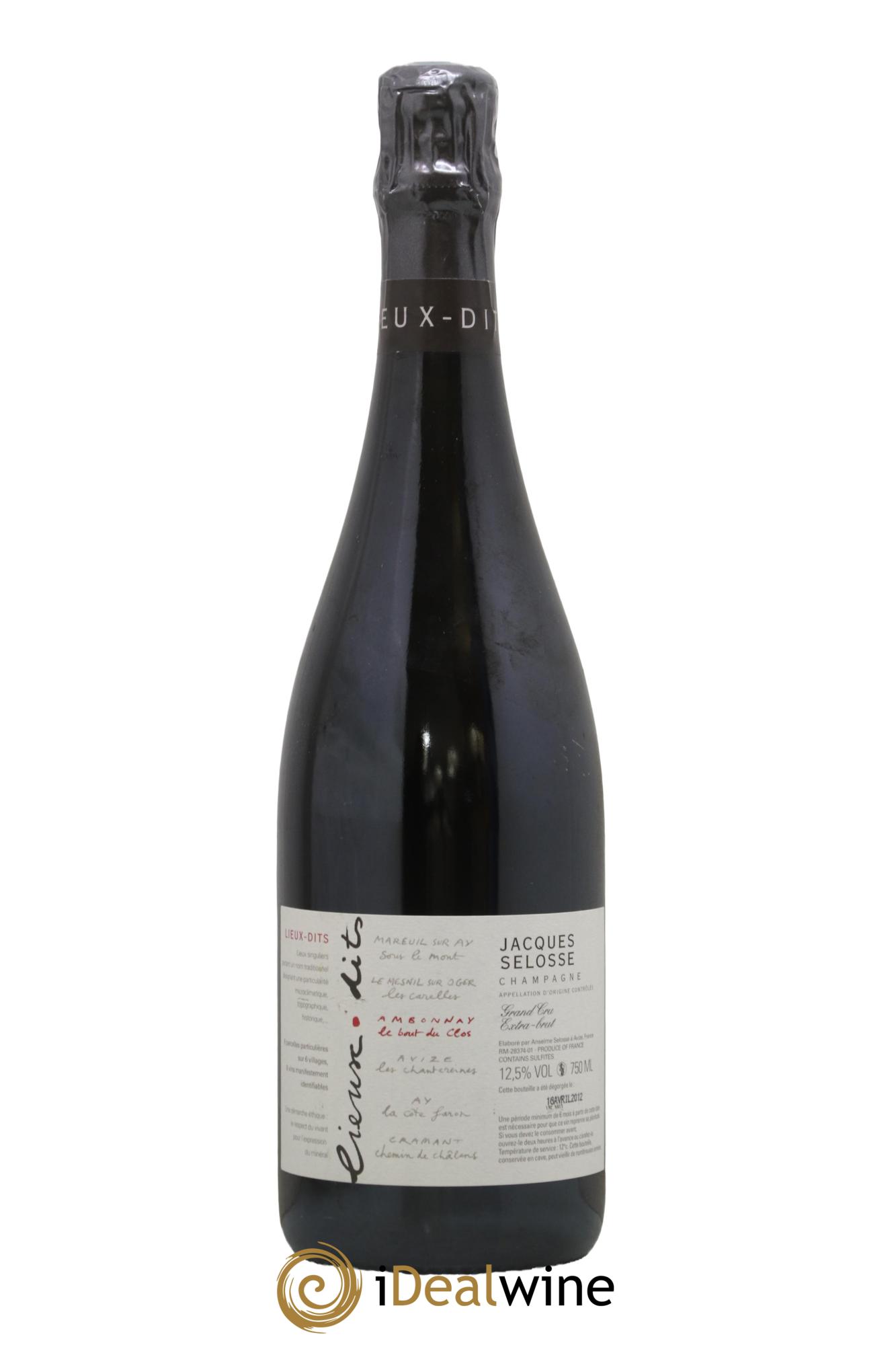 Ambonnay Le Bout du Clos Grand Cru Extra-Brut Jacques Selosse - Posten von 1 Flasche - 0