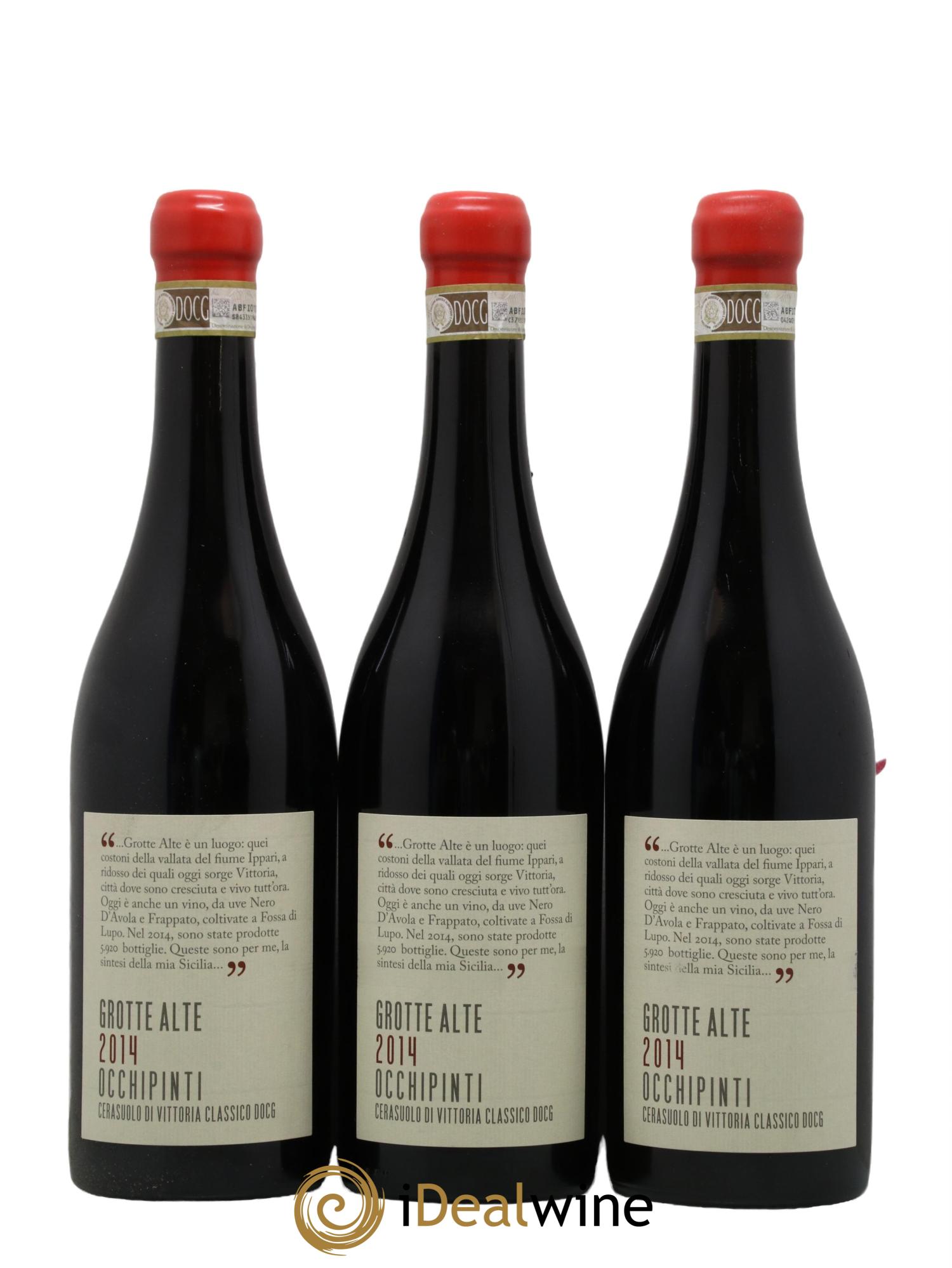 Cerasuolo di Vittoria Classico DOCG Grotte Alte Azienda Agricola Arianna Occhipinti 2014 - Lot de 3 bouteilles - 0