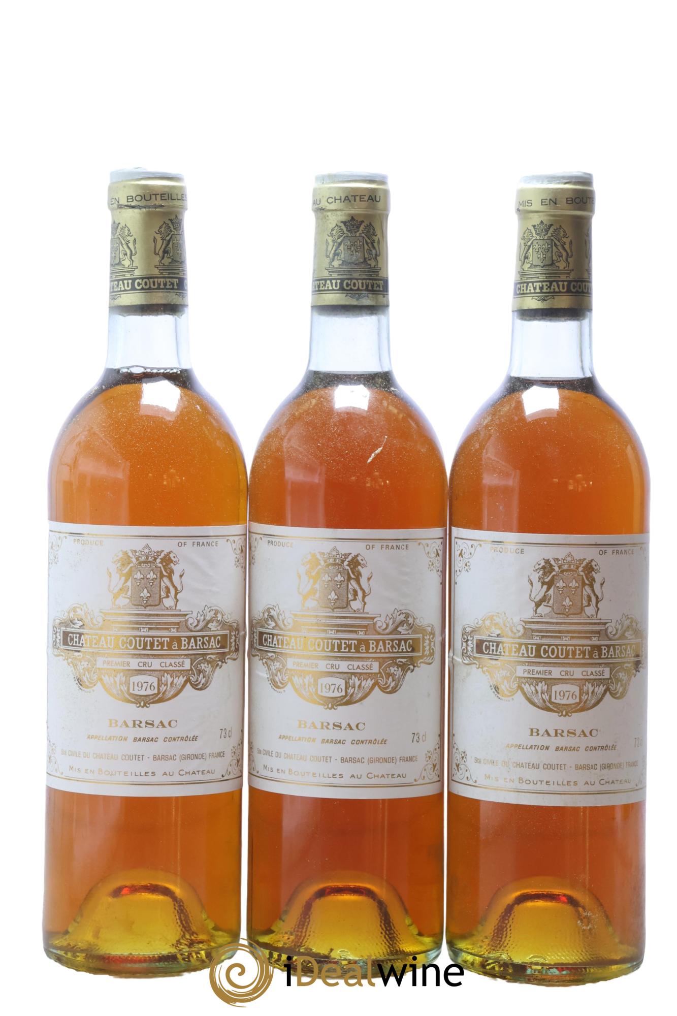 Château Coutet 1er Grand Cru Classé 1976 - Lotto di 3 bottiglie - 0