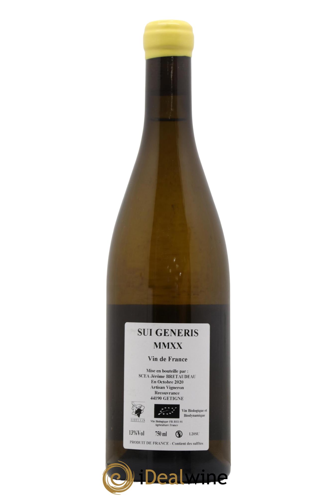 Vin de France Sui Generis Domaine Bretaudeau 2020 - Lotto di 1 bottiglia - 1