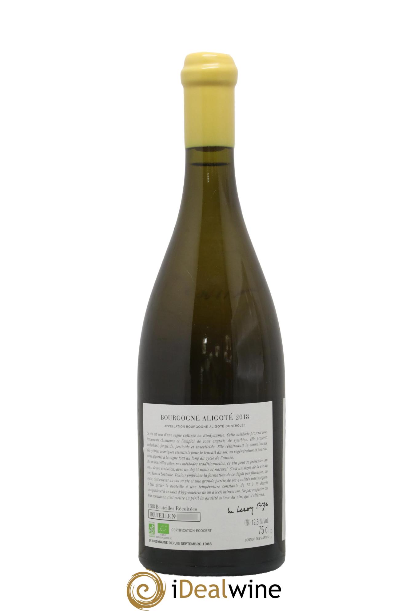 Bourgogne Aligoté Sous Chatelet d'Auvenay (Domaine) 2018 - Lot de 1 bouteille - 1