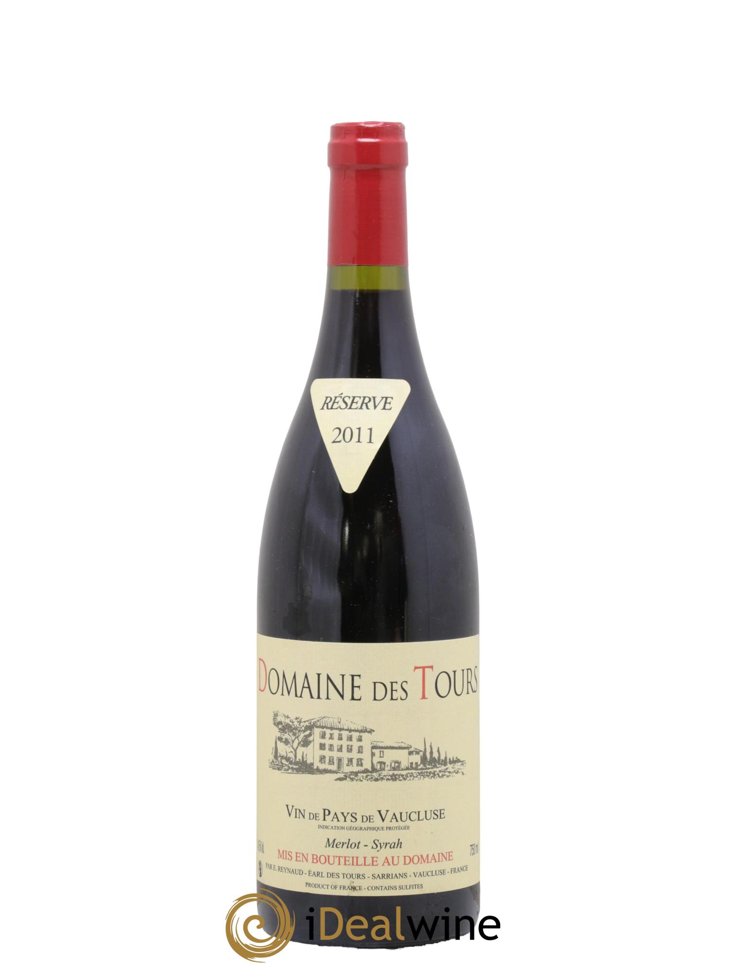 Vaucluse Domaine des Tours Merlot-Syrah Emmanuel Reynaud 2011 - Lot de 1 bouteille - 0