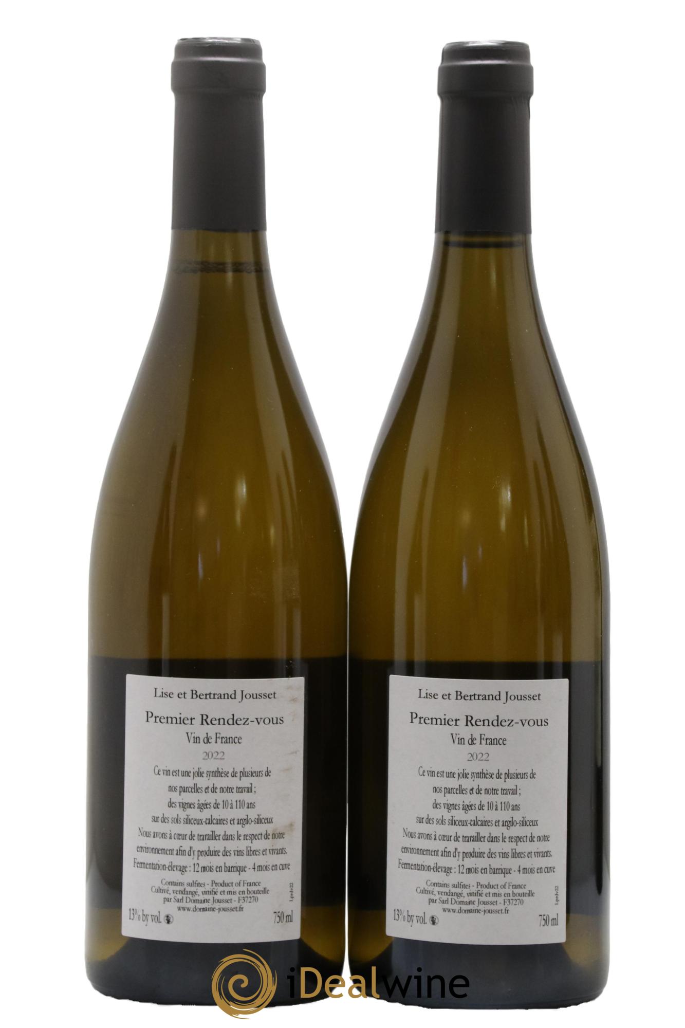Montlouis-sur-Loire Premier Rendez-vous Lise et Bertrand Jousset 2022 - Lot de 2 bouteilles - 1