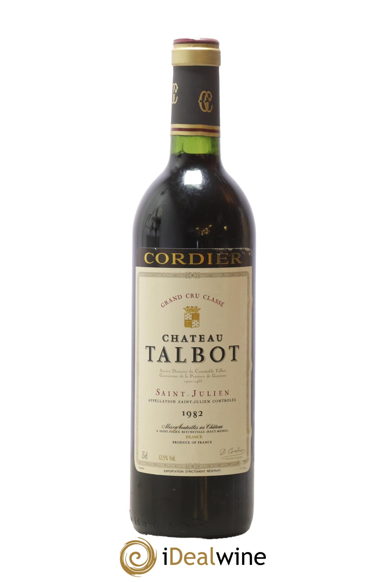 Château Talbot 4ème Grand Cru Classé 1982 - Lot de 1 bouteille - 0
