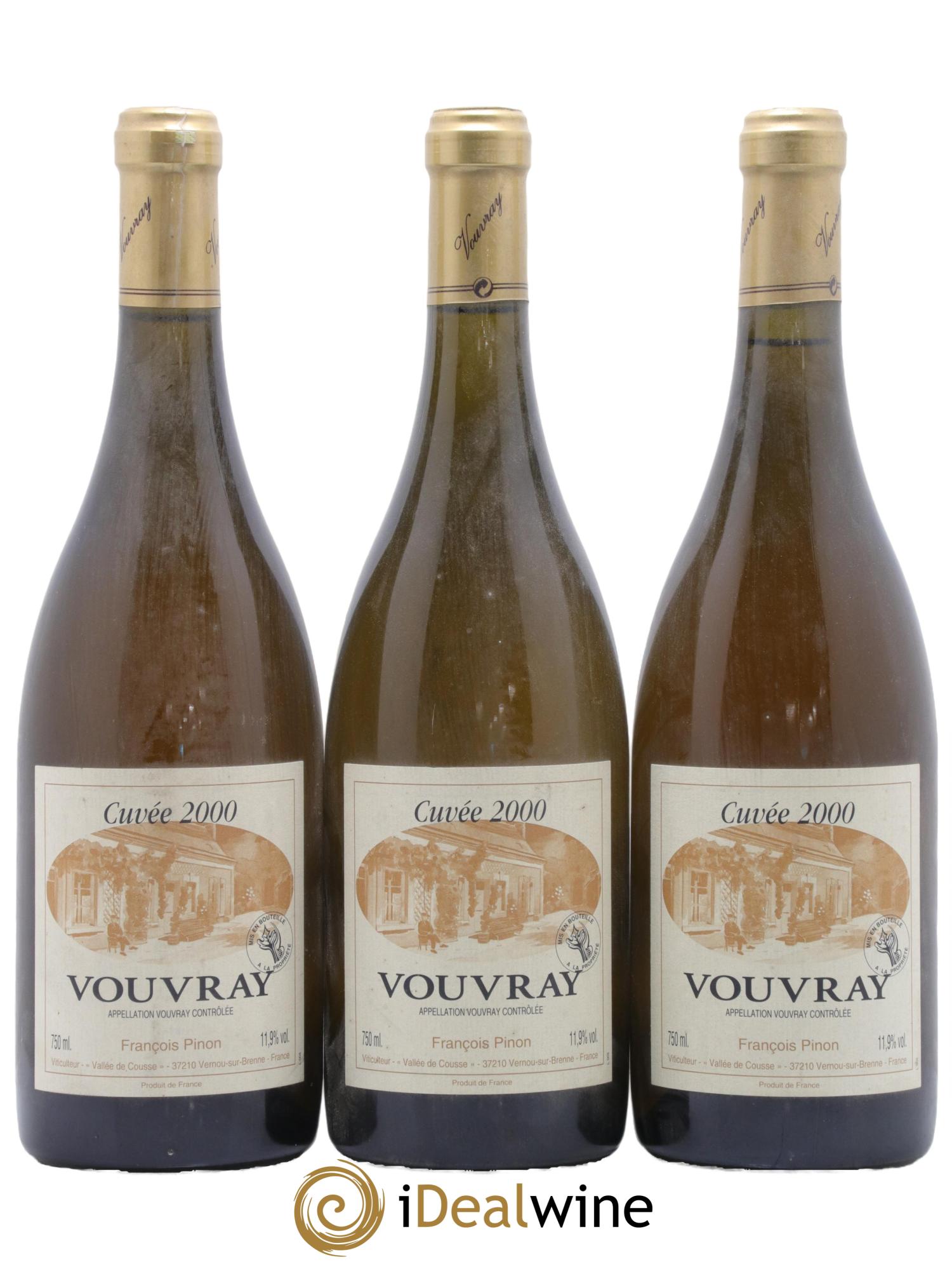 Vouvray Cuvee 2000 Francois Pinon 2000 - Lot de 3 bouteilles - 0