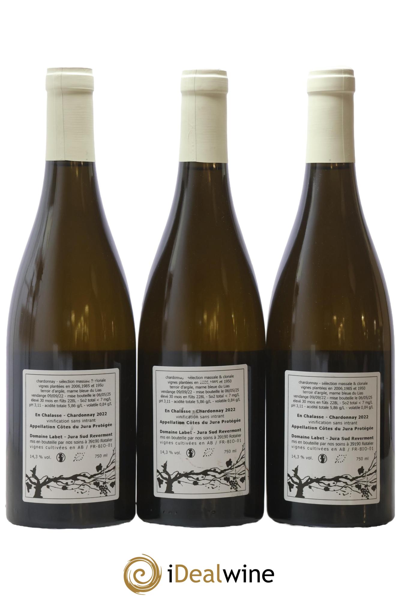 Côtes du Jura Chardonnay En Chalasse Romain - Julien - Charline Labet 2022 - Lot de 3 bouteilles - 1