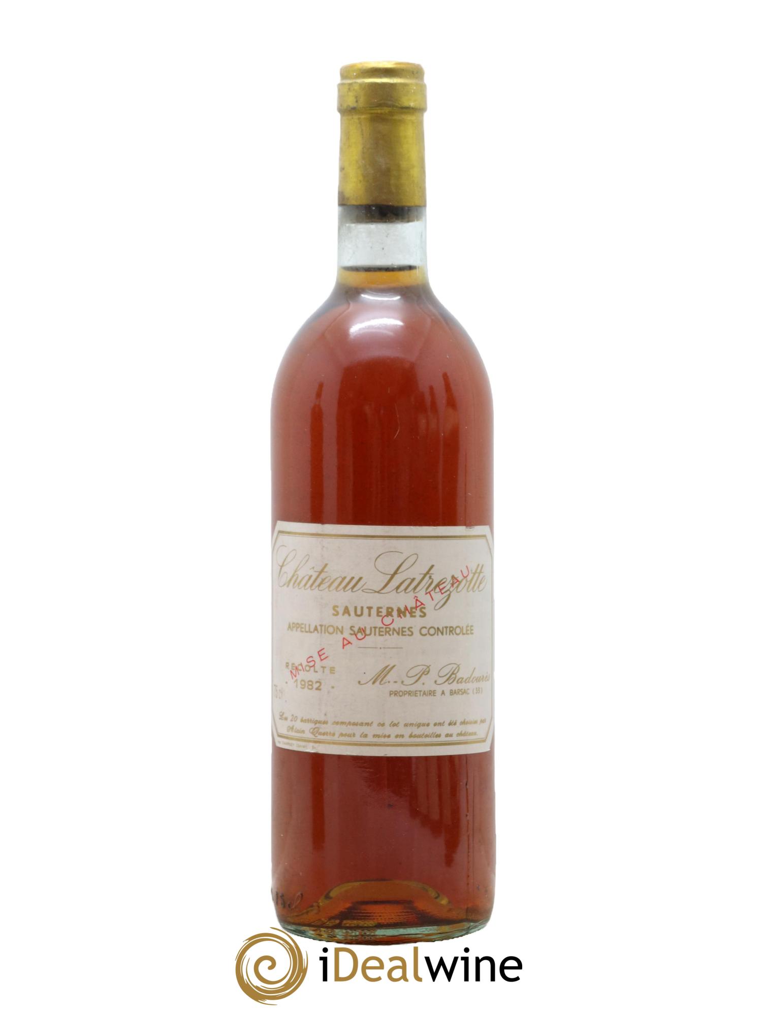 Sauternes Chateau Latrezotte 1982 - Lotto di 1 bottiglia - 0