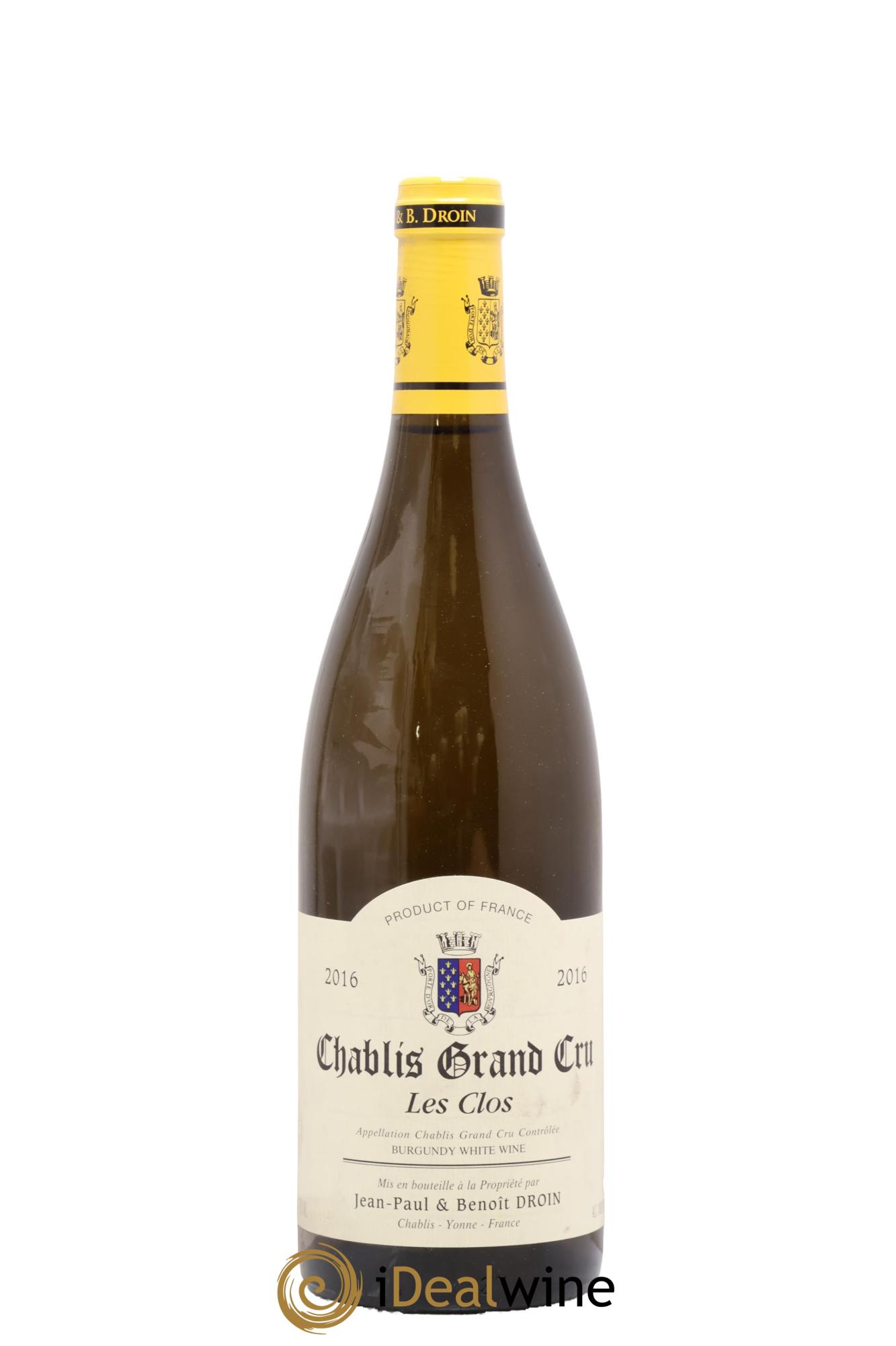 Chablis Grand Cru Les Clos Jean-Paul & Benoît Droin (Domaine) 2016 - Lot de 1 bouteille - 0
