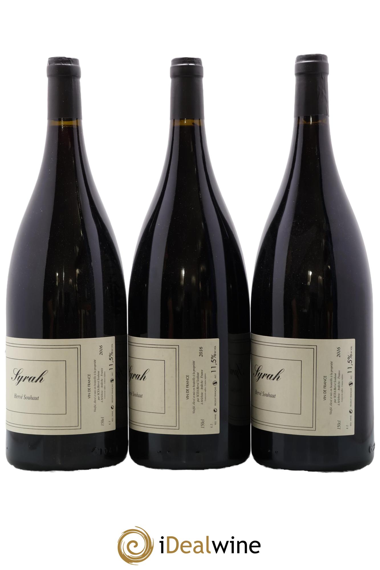 Vin de France Syrah Hervé Souhaut - Domaine Romaneaux-Destezet 2016 - Lot de 3 magnums - 1