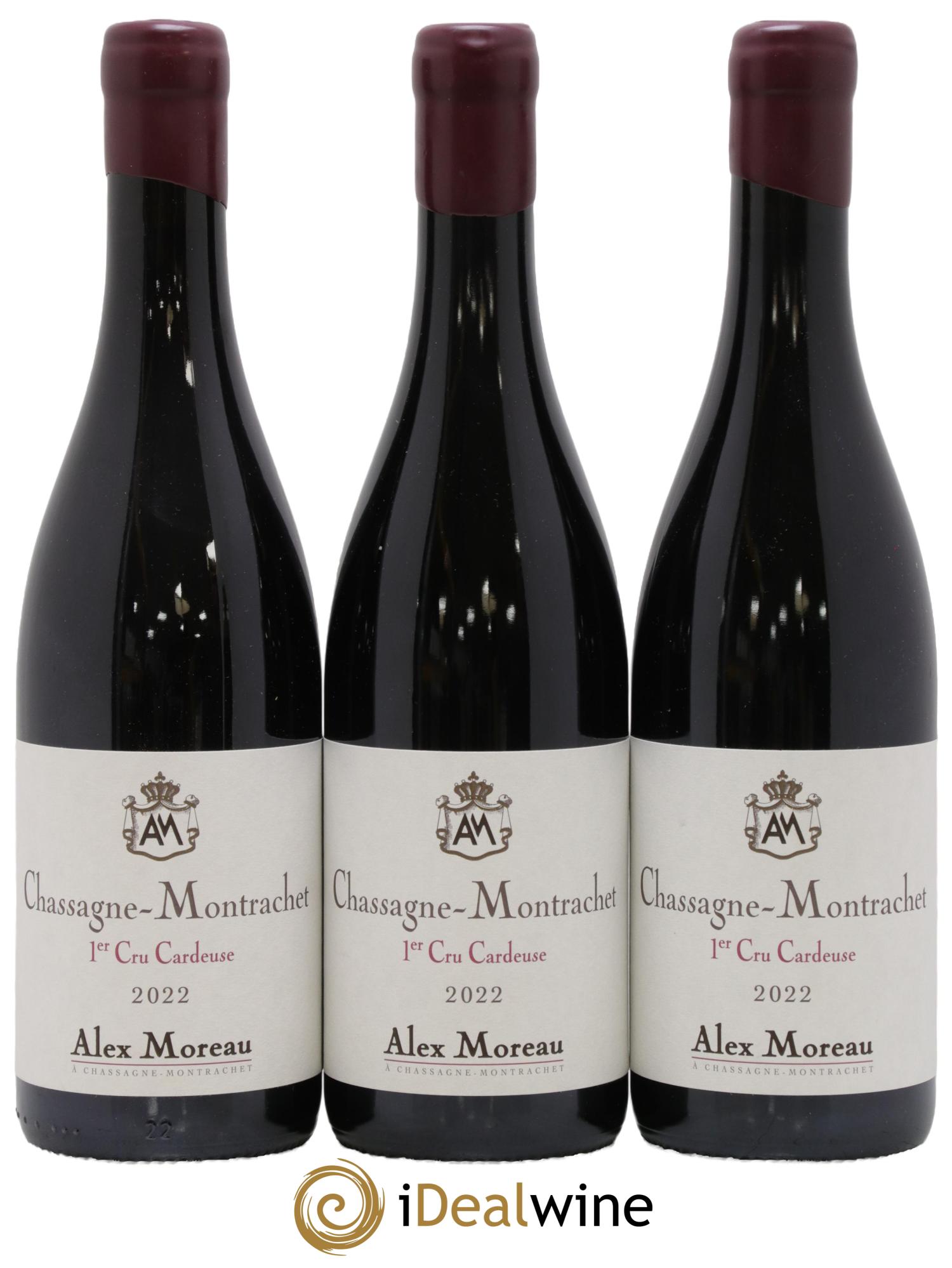 Chassagne-Montrachet 1er Cru La Cardeuse Alex Moreau 2022 - Lot de 3 bouteilles - 0