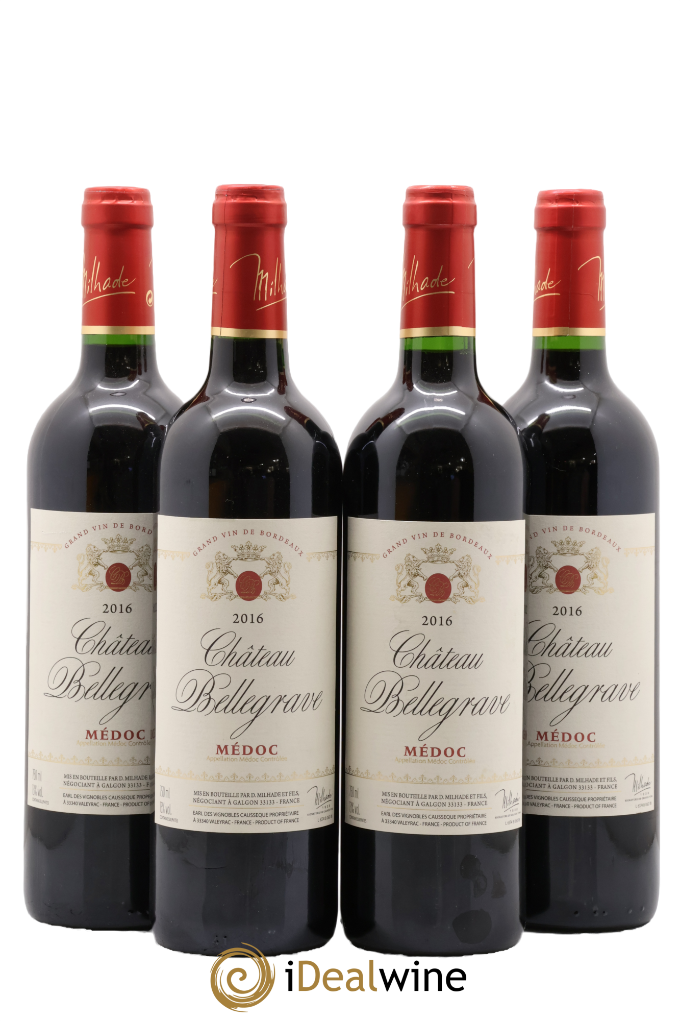 Médoc Bellegrave 2016 - Lot of 4 bottles - 0