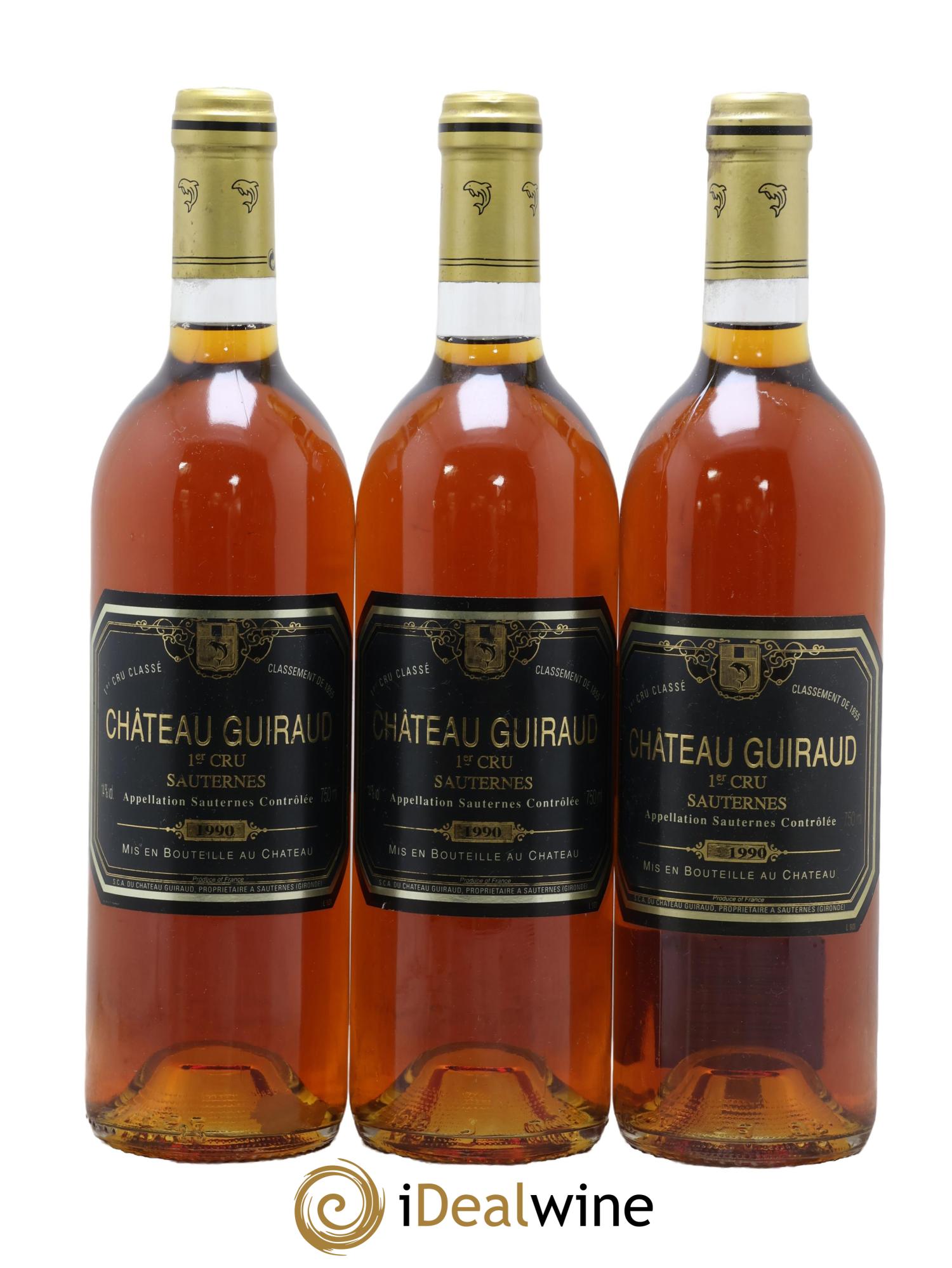 Château Guiraud 1er Grand Cru Classé 1990 - Lotto di 3 bottiglie - 0