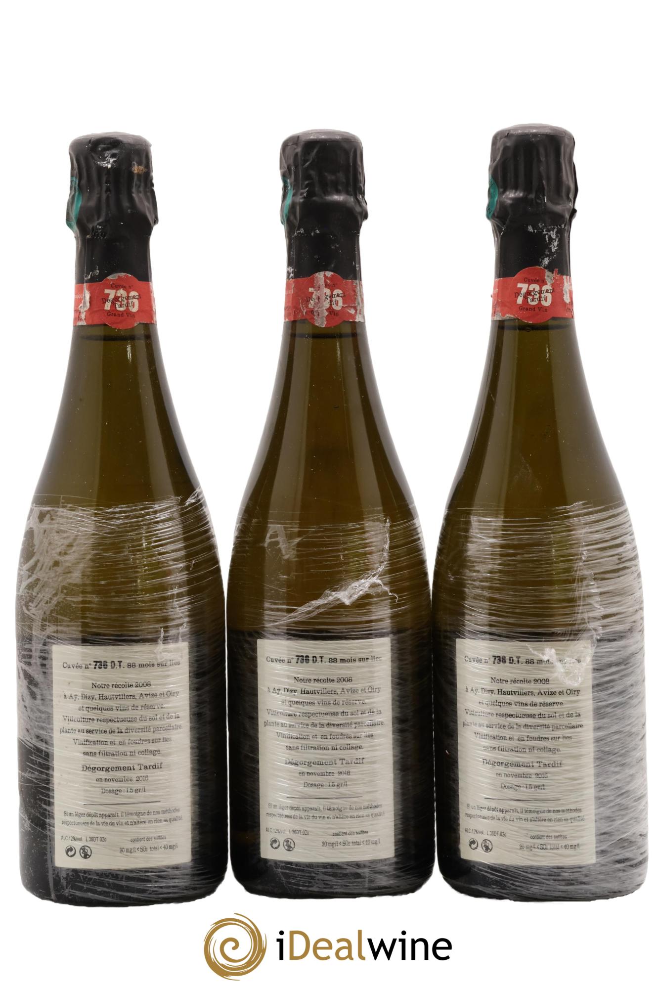 Cuvée 736 Dégorgement Tardif Extra-Brut Jacquesson - Lot de 3 bouteilles - 1