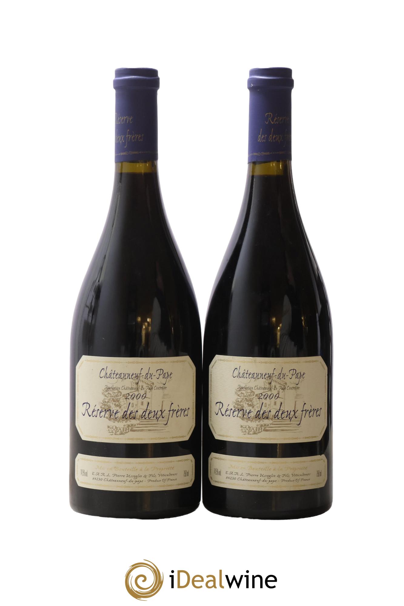 Châteauneuf-du-Pape Réserve des 2 frères Pierre Usseglio & Fils 2000 - Lot de 2 bouteilles - 0