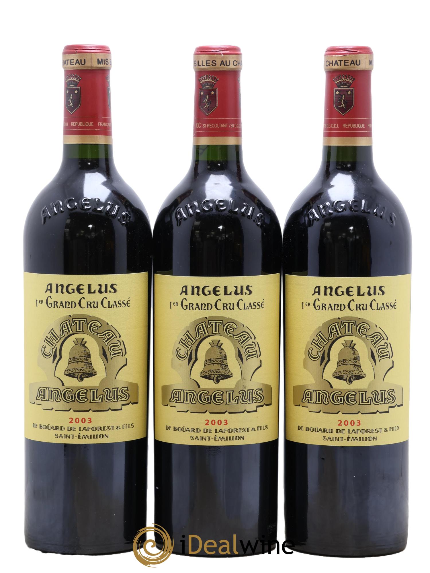 Château Angélus 1er Grand Cru Classé A 2003 - Lot of 3 bottles - 0