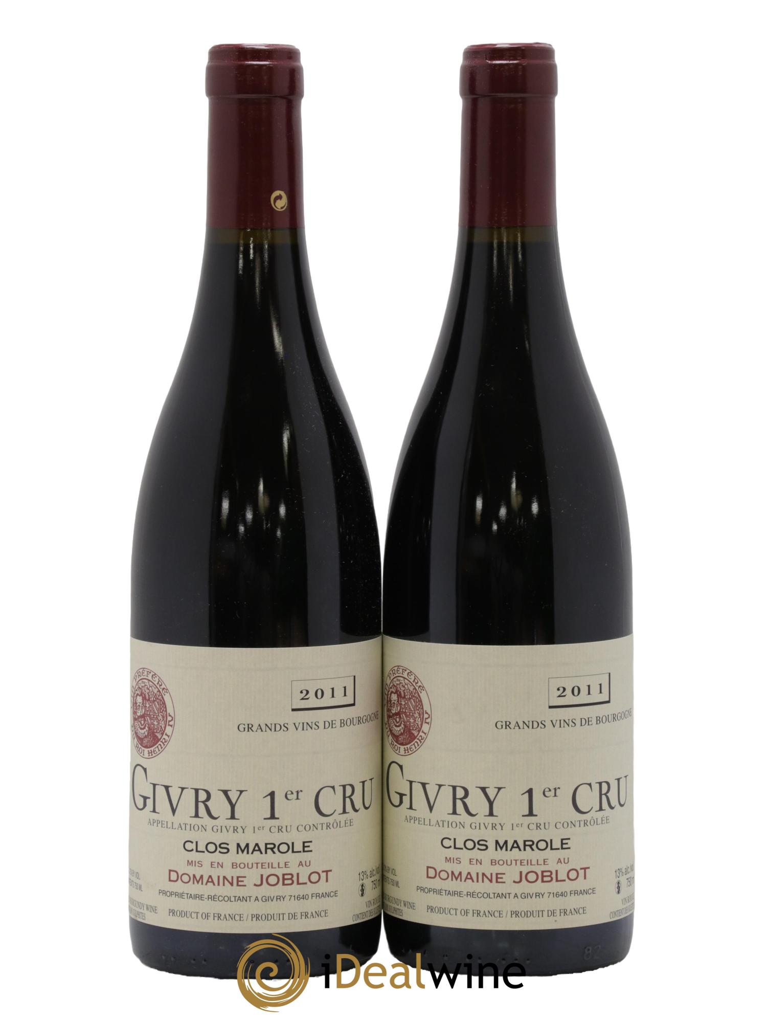 Givry 1er Cru Clos Marole Joblot (Domaine)  2011 - Lotto di 2 bottiglie - 0