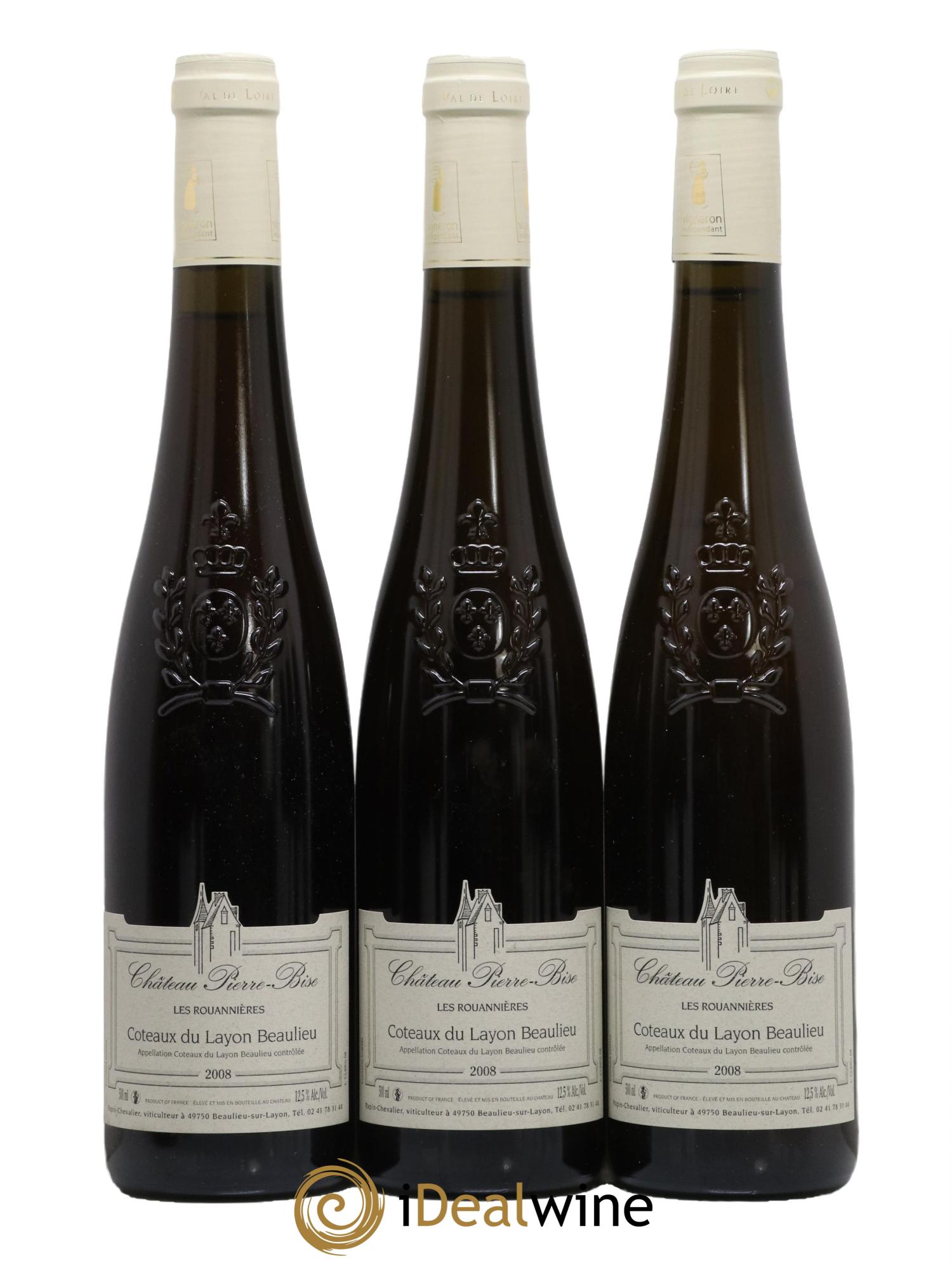 Coteaux du Layon Beaulieu Les Rouannières Château Pierre-Bise 2008 - Lot de 3 format 50cls - 0