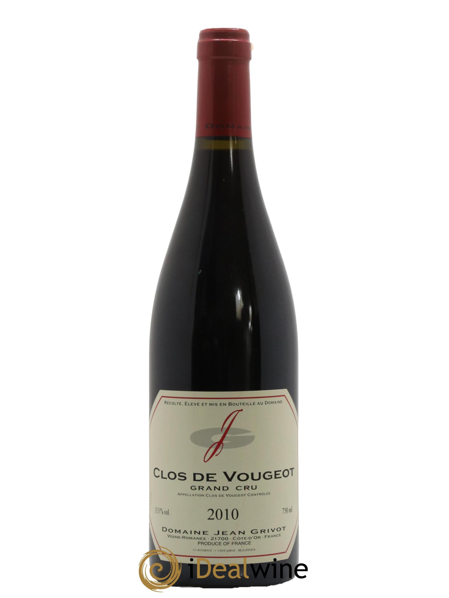 Clos de Vougeot Grand Cru Jean Grivot 2010 - Lot de 1 bouteille - 0