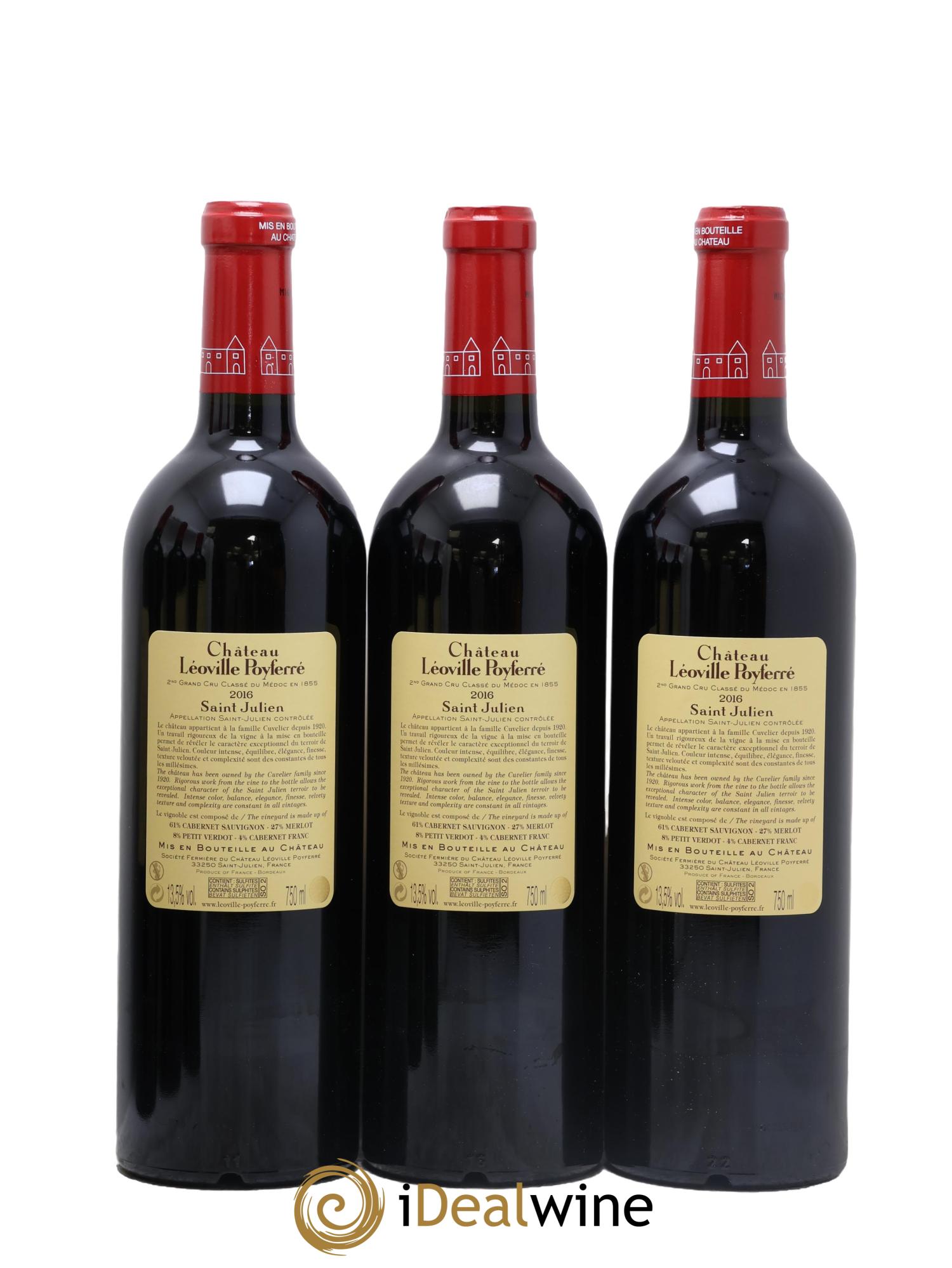 Château Léoville Poyferré 2ème Grand Cru Classé  2016 - Lotto di 6 bottiglie - 2