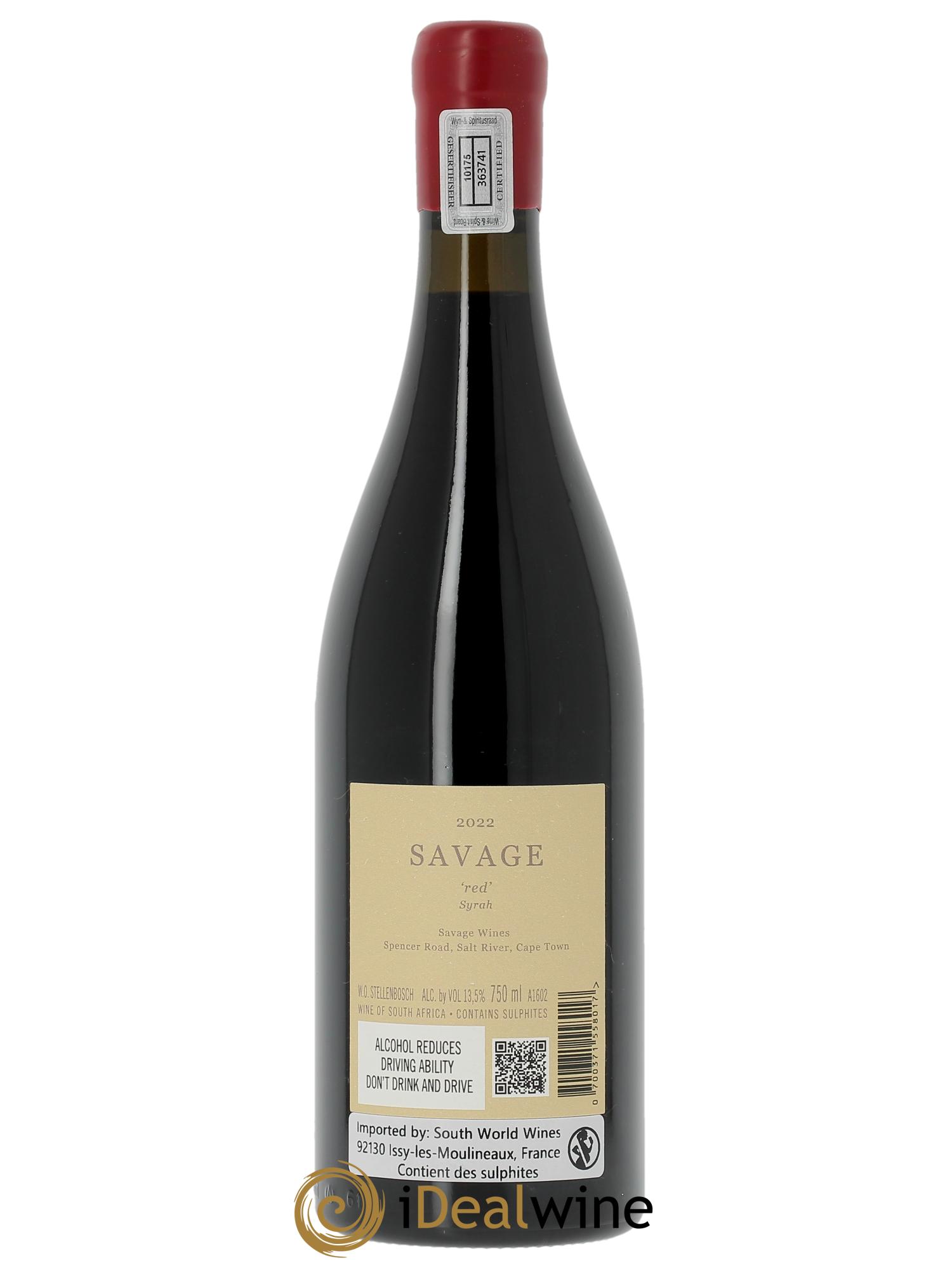 Western Cape Savage Red Syrah  2022 - Lot of 1 bottle - 1