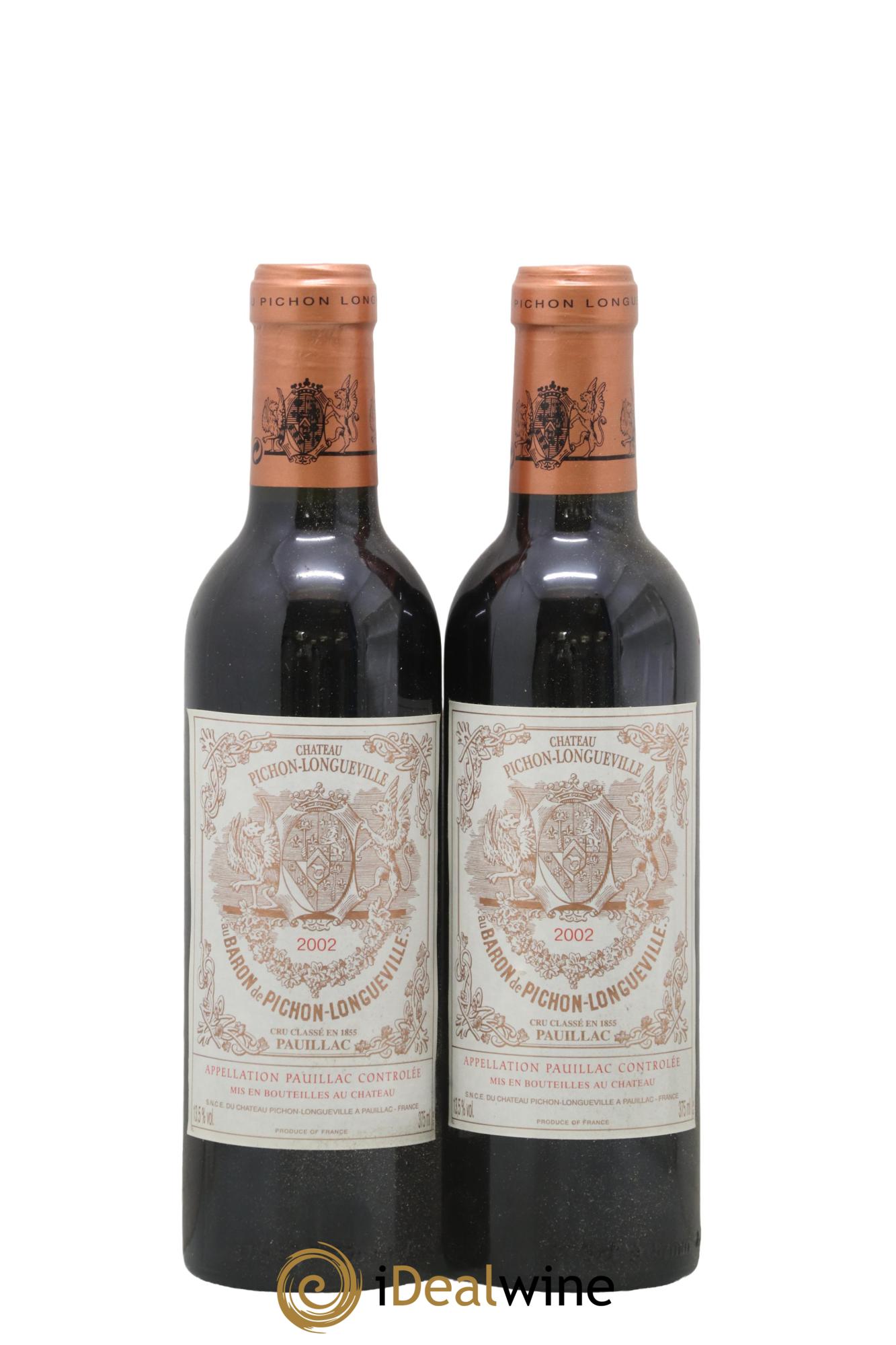 Pichon Longueville Baron 2ème Grand Cru Classé 2002 - Posten von 2 Demi-Flaschen - 0