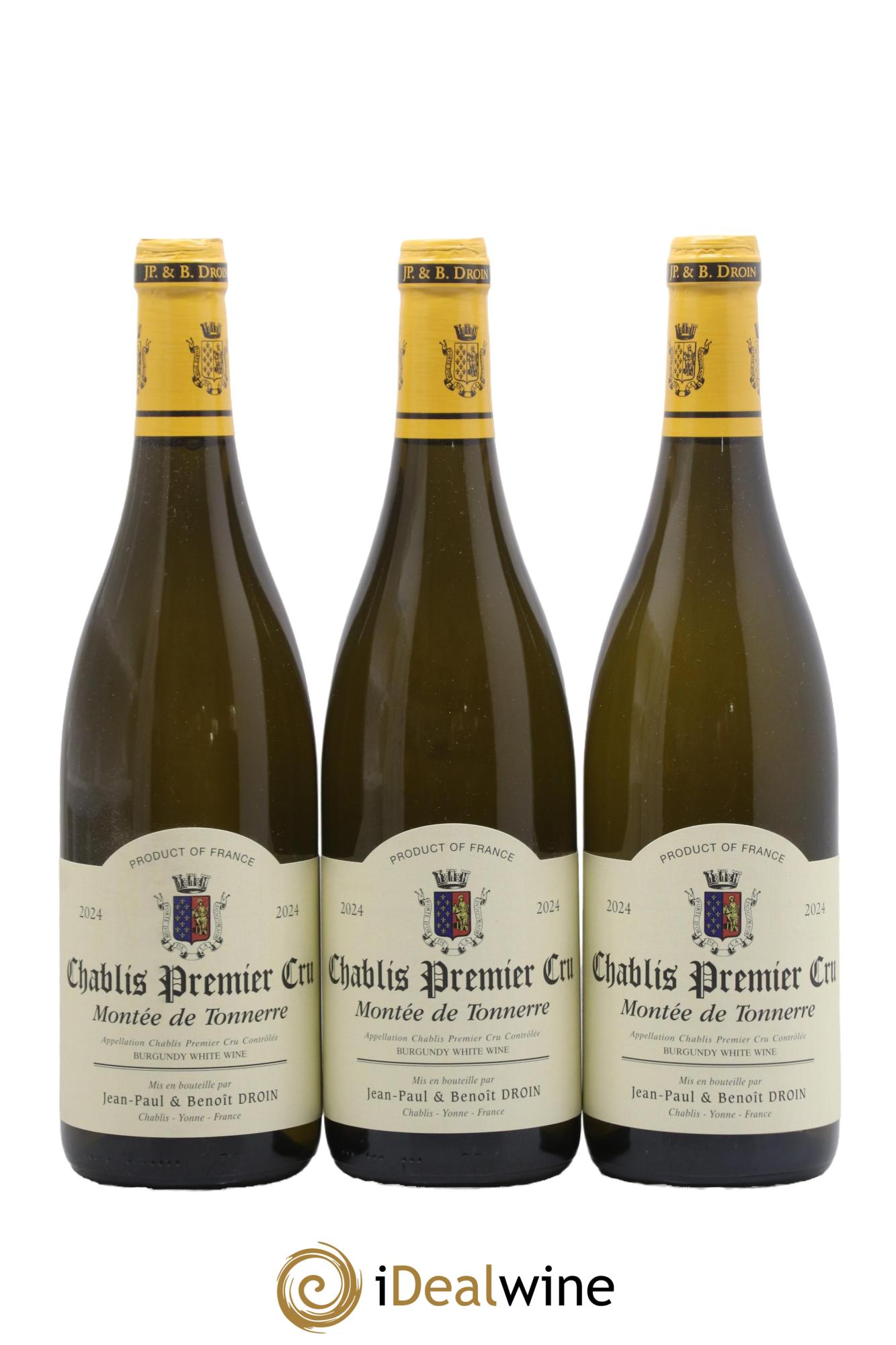 Chablis 1er Cru Montée de Tonnerre Jean-Paul & Benoît Droin (Domaine) 2024 - Lot de 3 bouteilles - 0