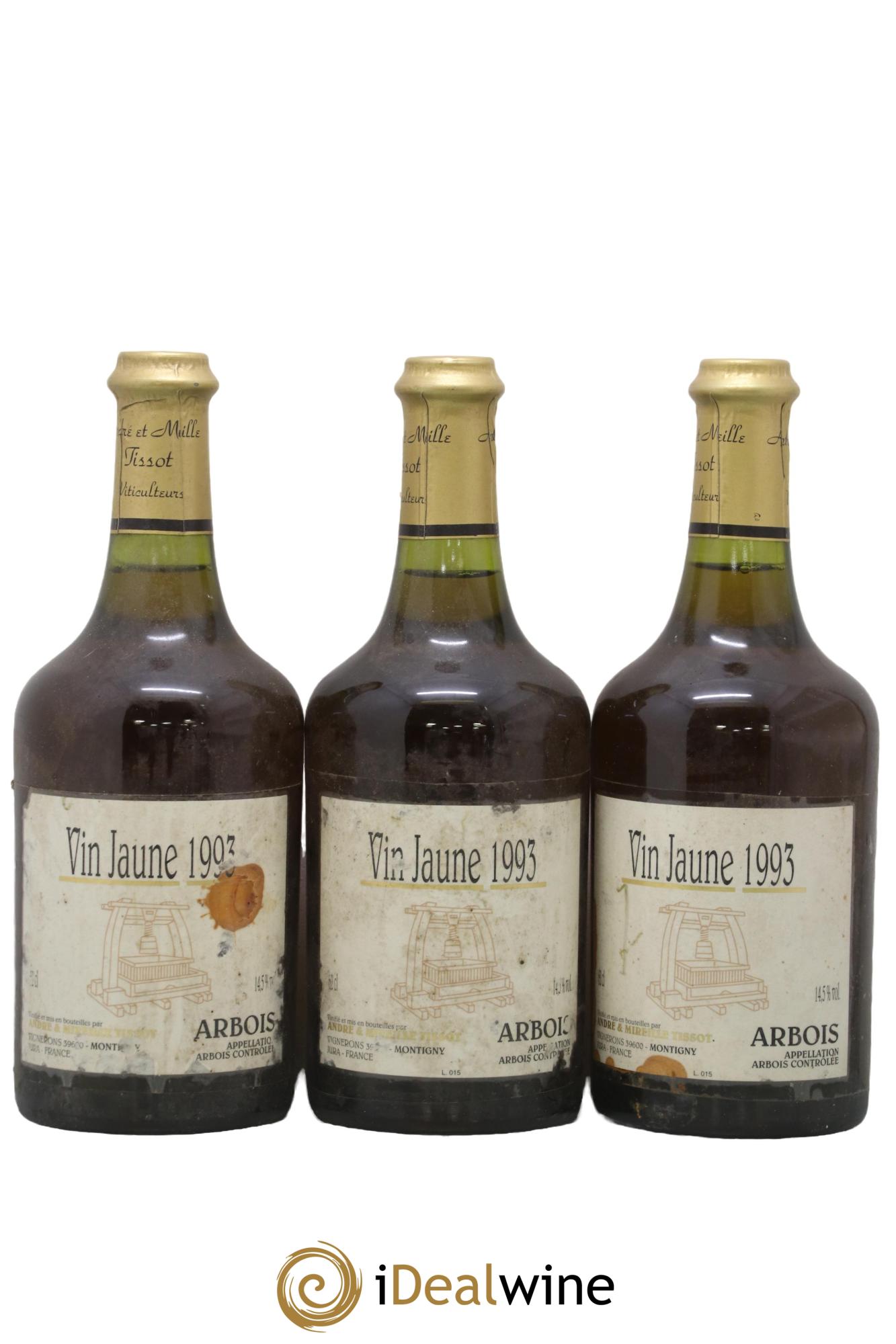 Arbois Vin Jaune Stephane Tissot 1993 - Lot de 3 clavelins - 0