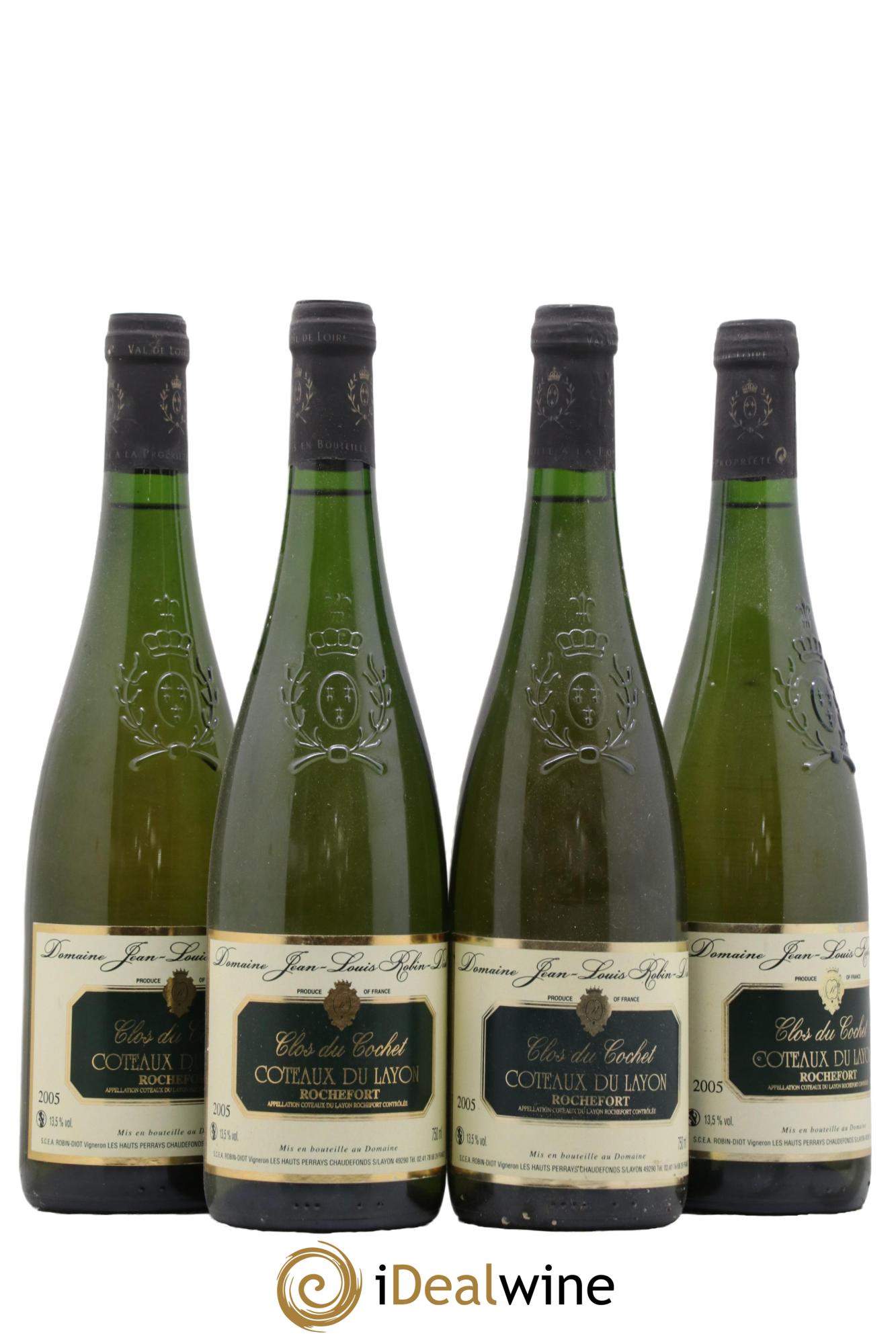 Coteaux du Layon Clos du Cochet Rochefort Domaine Jean-Louis Robin-Diot 2005 - Lotto di 4 bottiglie - 0