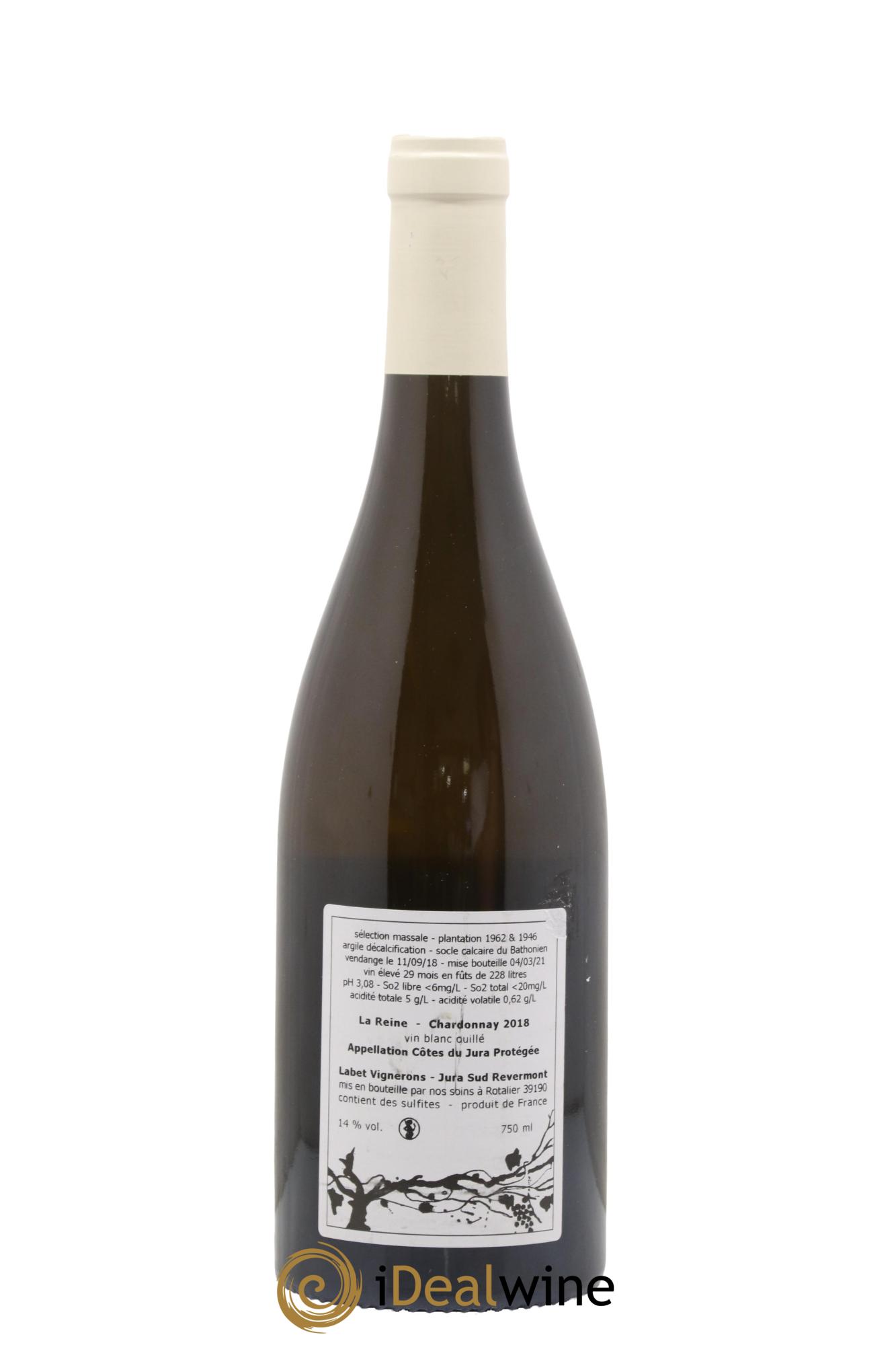 Côtes du Jura Chardonnay La Reine Romain - Julien - Charline Labet 2018 - Lot de 1 bouteille - 1