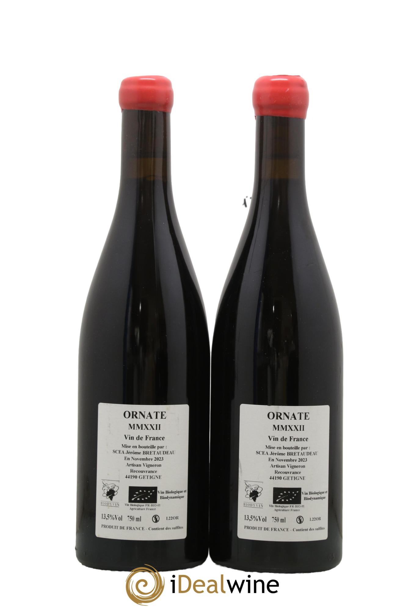 Vin de France Merlot Ornaté Jérôme Bretaudeau - Domaine de Bellevue 2022 - Lot de 2 bouteilles - 1
