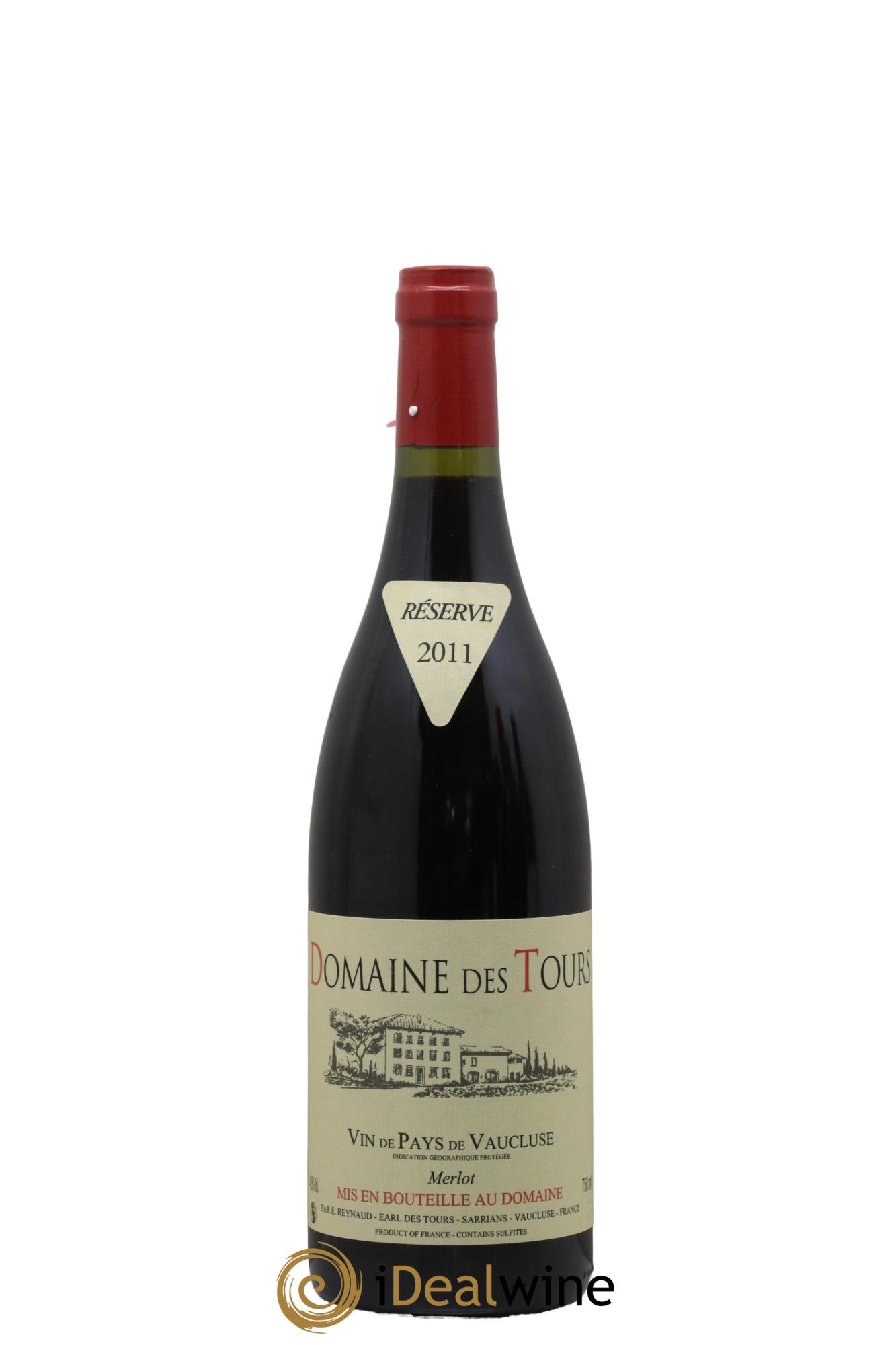 Vaucluse Domaine des Tours Merlot Emmanuel Reynaud 2011 - Lot de 1 bouteille - 0