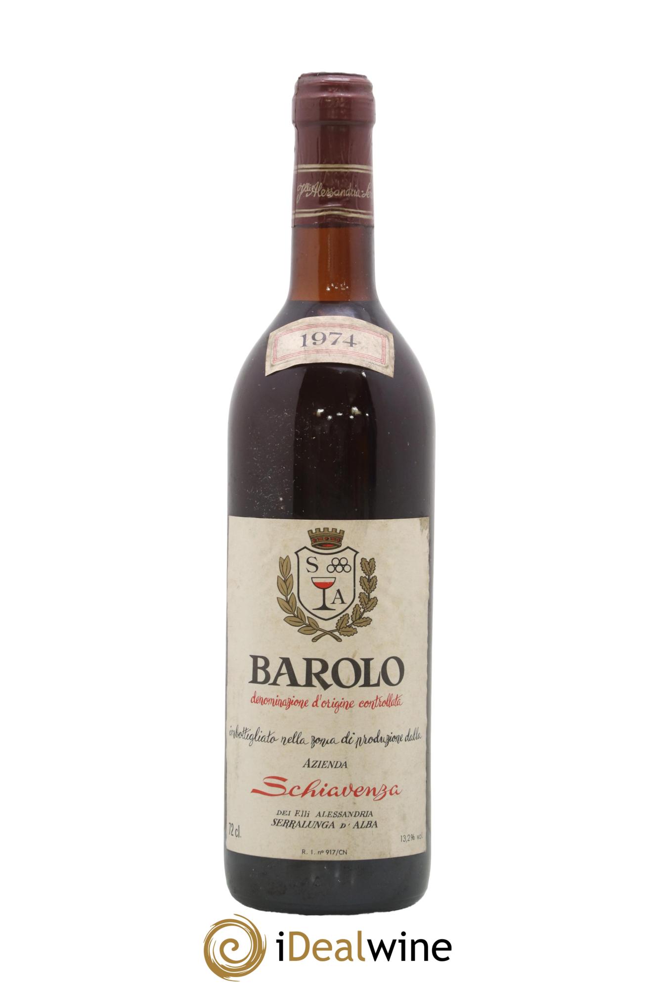 Barolo Schiavenza 1974 - Lot de 1 bouteille - 0