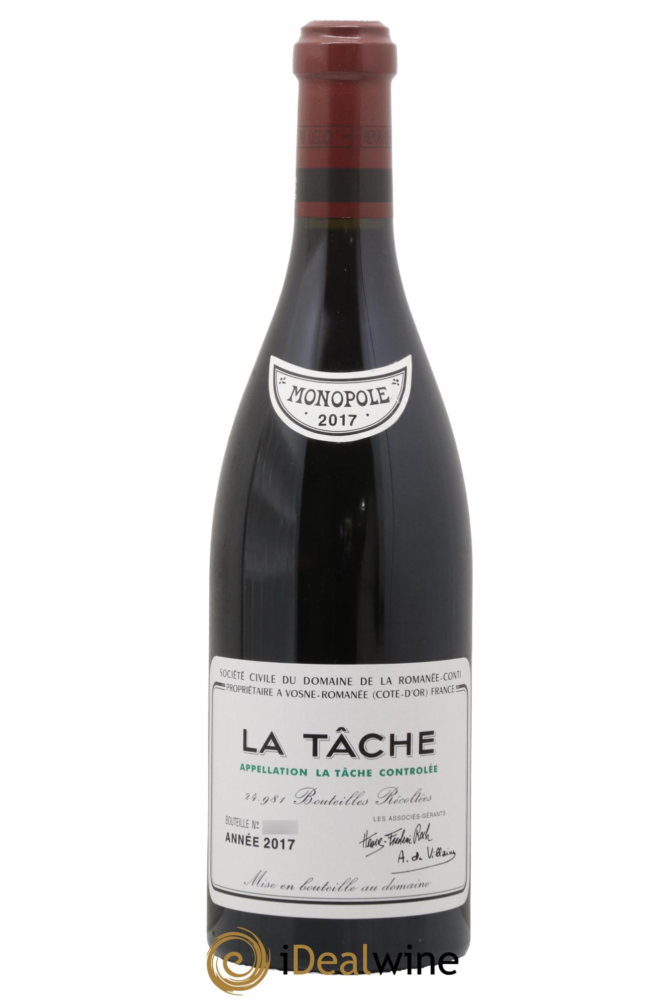 La Tâche Grand Cru Domaine de la Romanée-Conti 2017 - Lot de 1 bouteille - 0