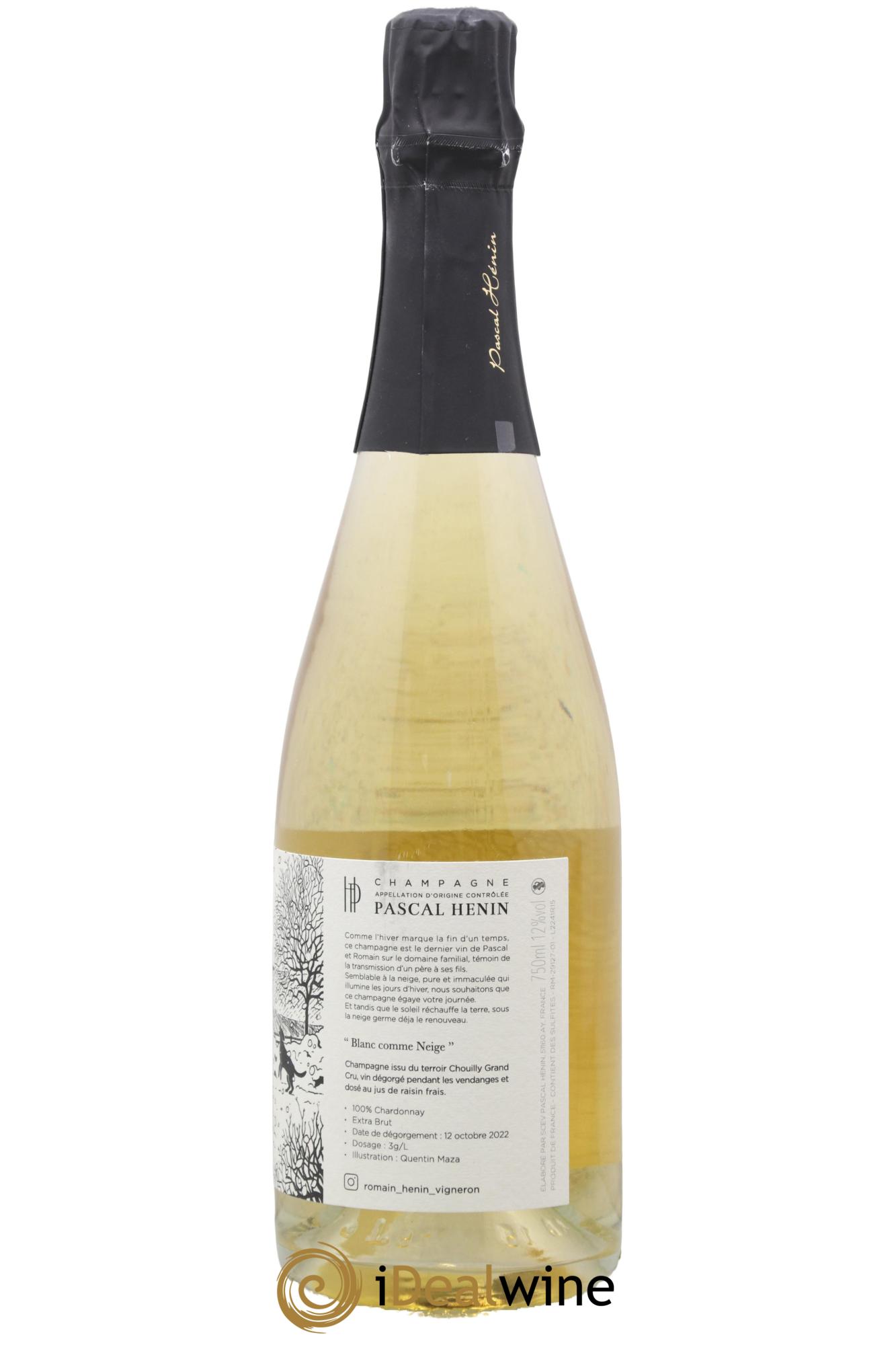 Blanc Comme Neige Pascal Henin - Romain Henin - Lot de 1 bouteille - 1