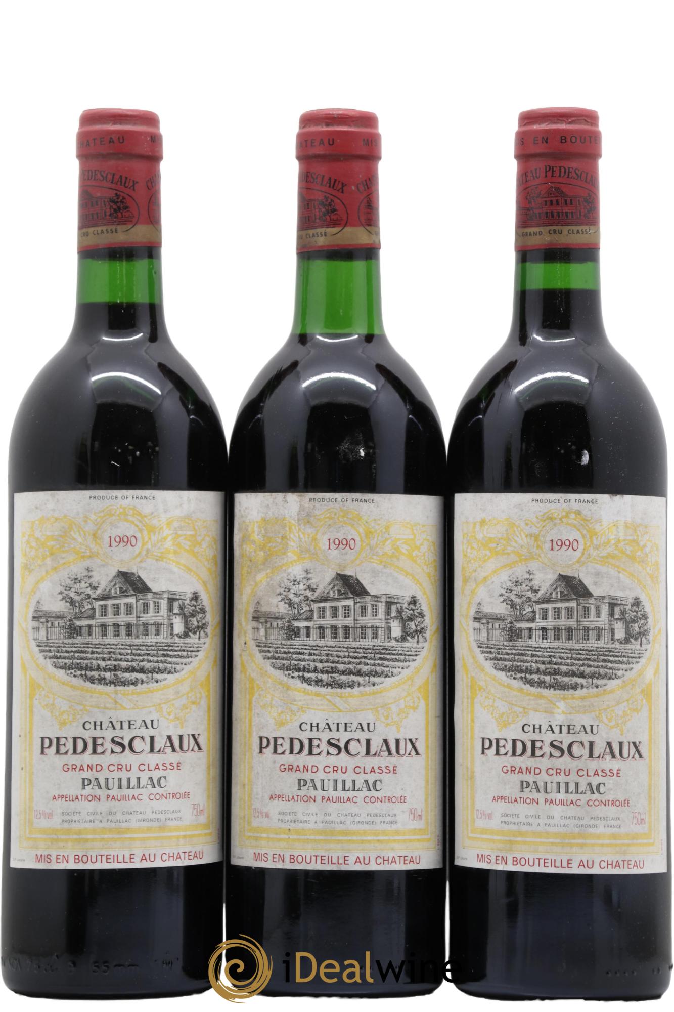 Château Pedesclaux 5ème Grand Cru Classé 1990 - Lot de 3 bouteilles - 0