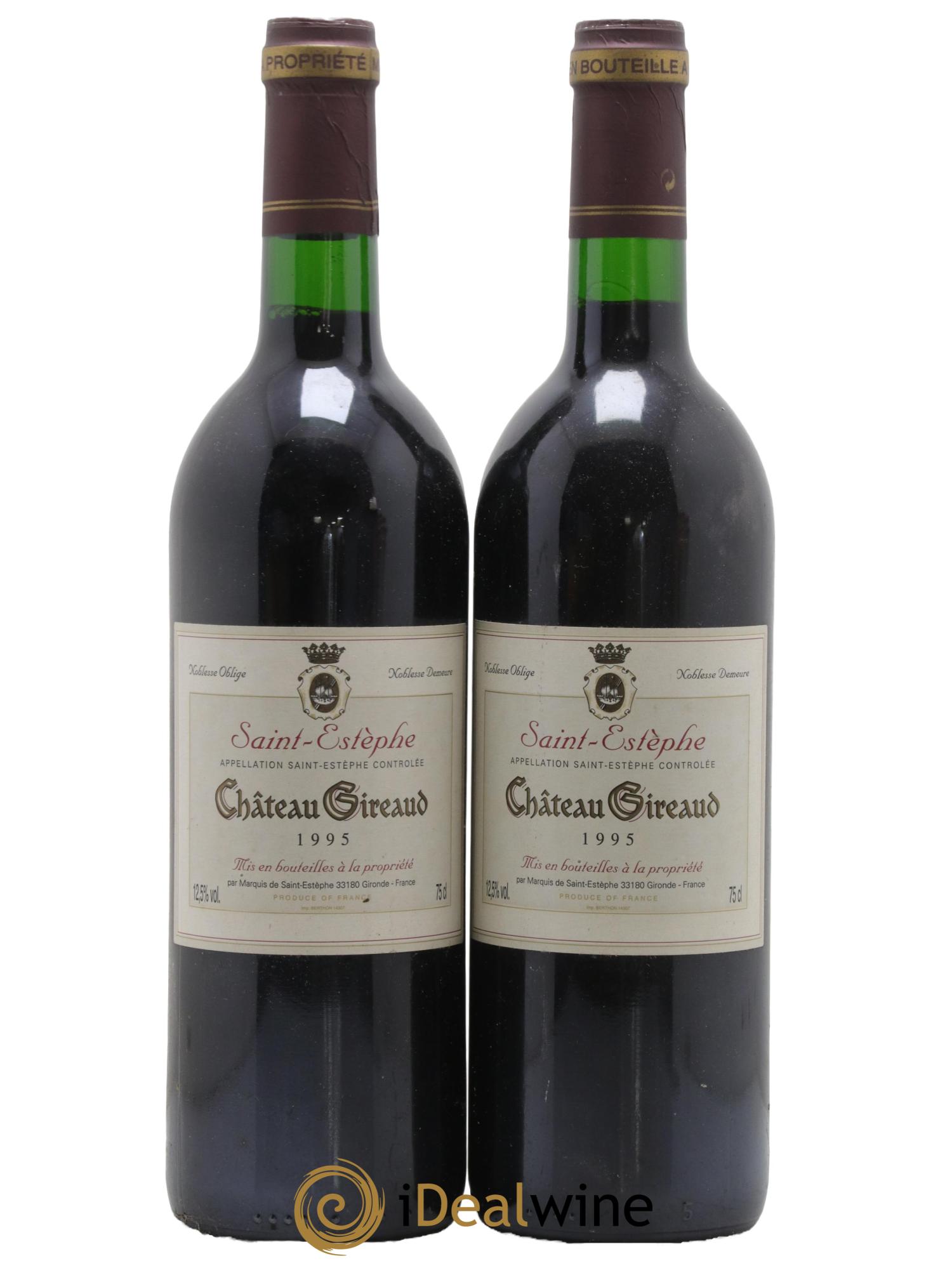 Saint-Estèphe Château Gireaud 1995 - Lot de 2 bouteilles - 0