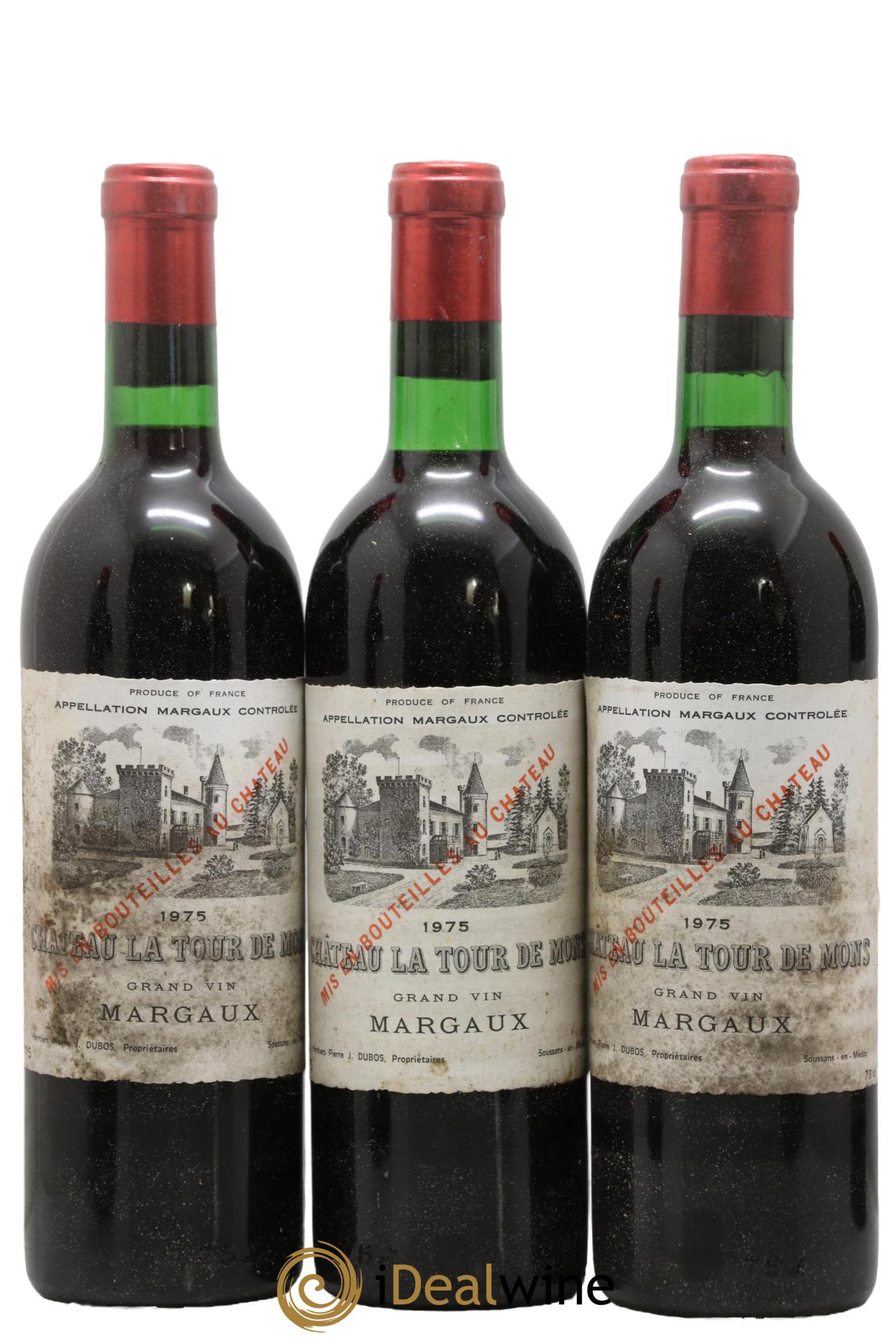 Château la Tour de Mons Cru Bourgeois 1975 - Posten von 3 Flaschen - 0