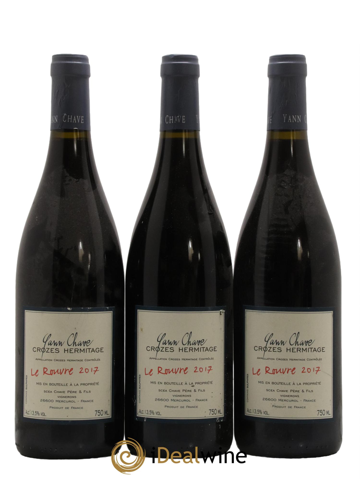 Crozes-Hermitage Le Rouvre Yann Chave 2017 - Lot de 3 bouteilles - 0